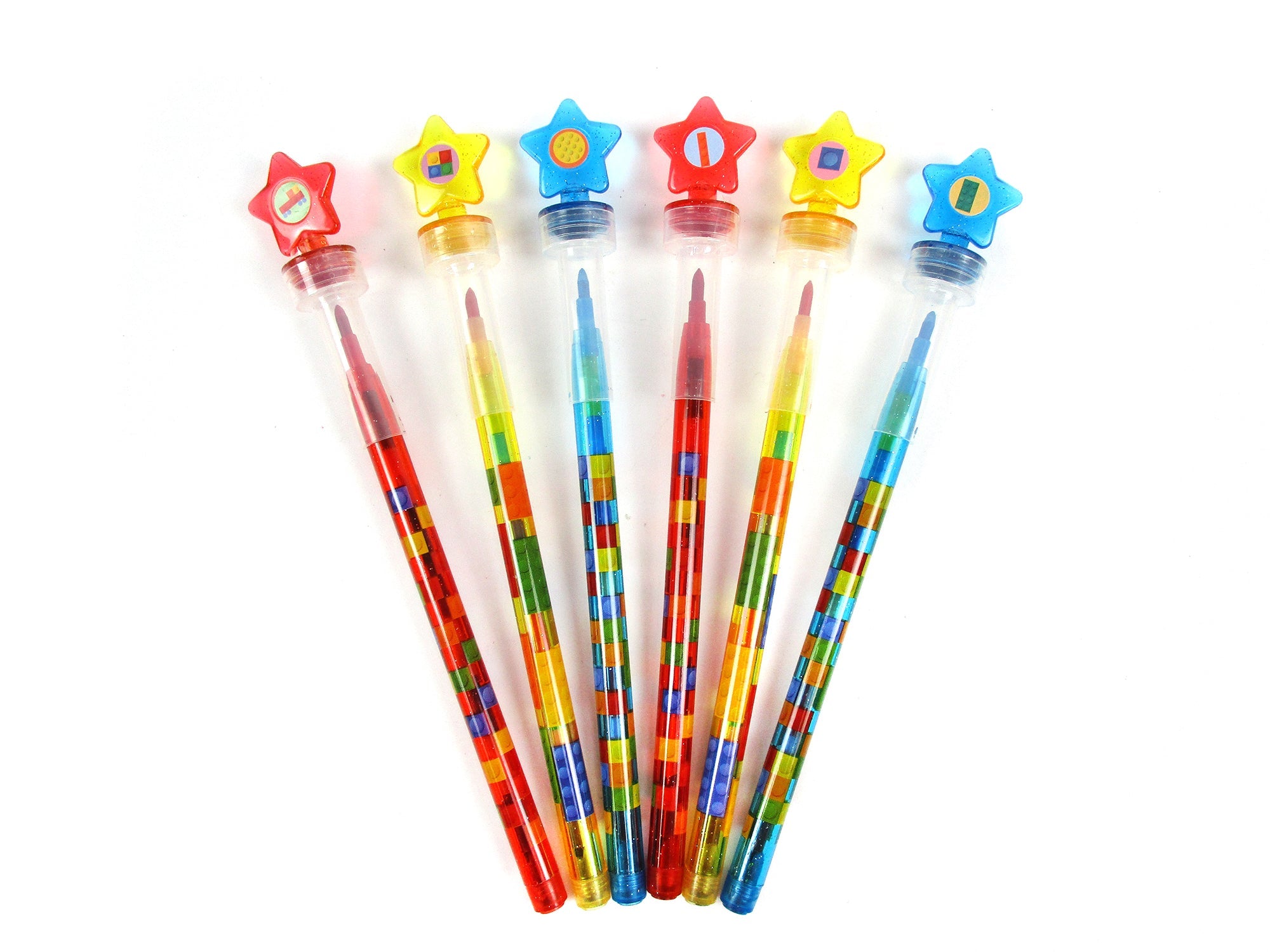 Brick Stackable Crayon With Stamper Topper
