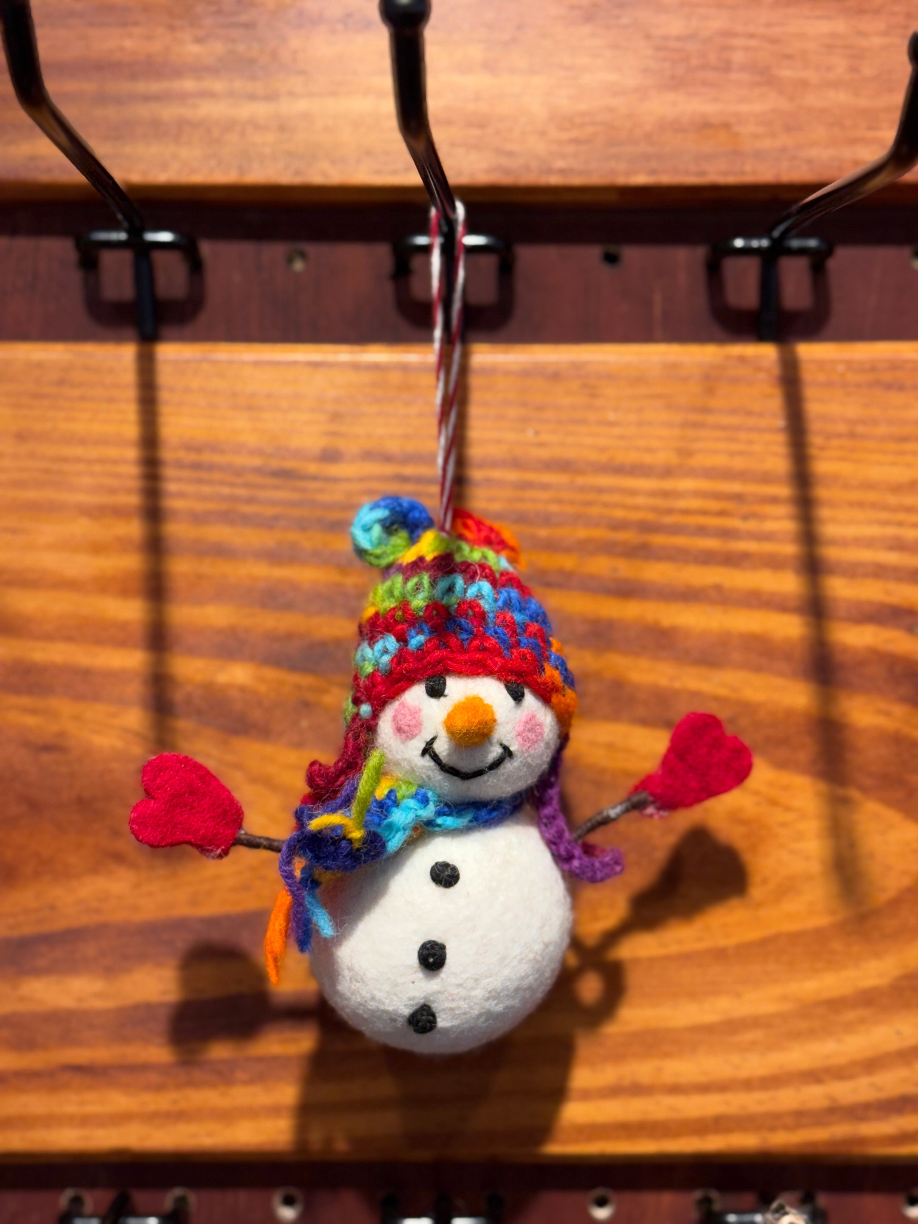 Snowman Ornament With Weaving Hat