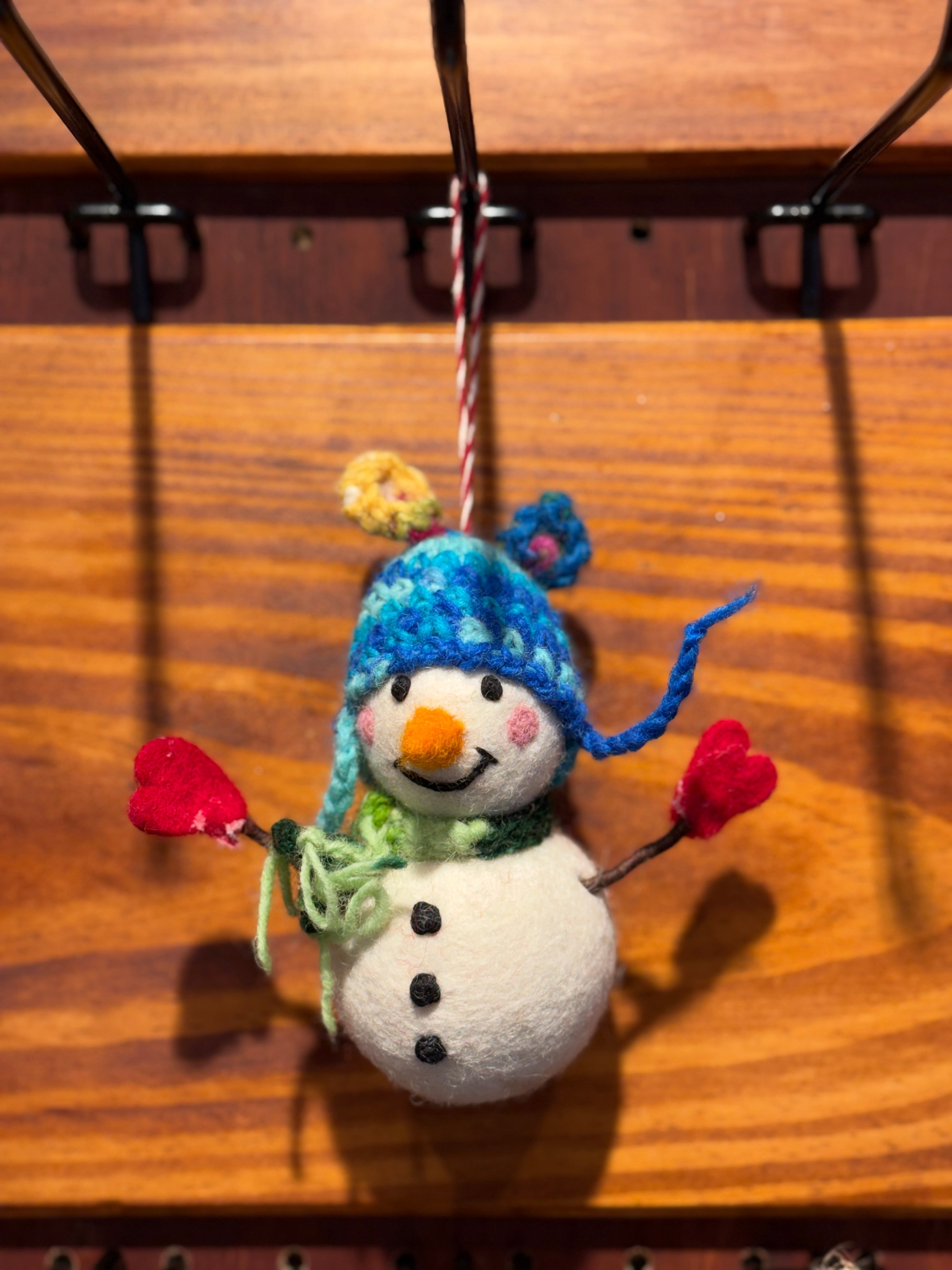 Snowman Ornament With Weaving Hat