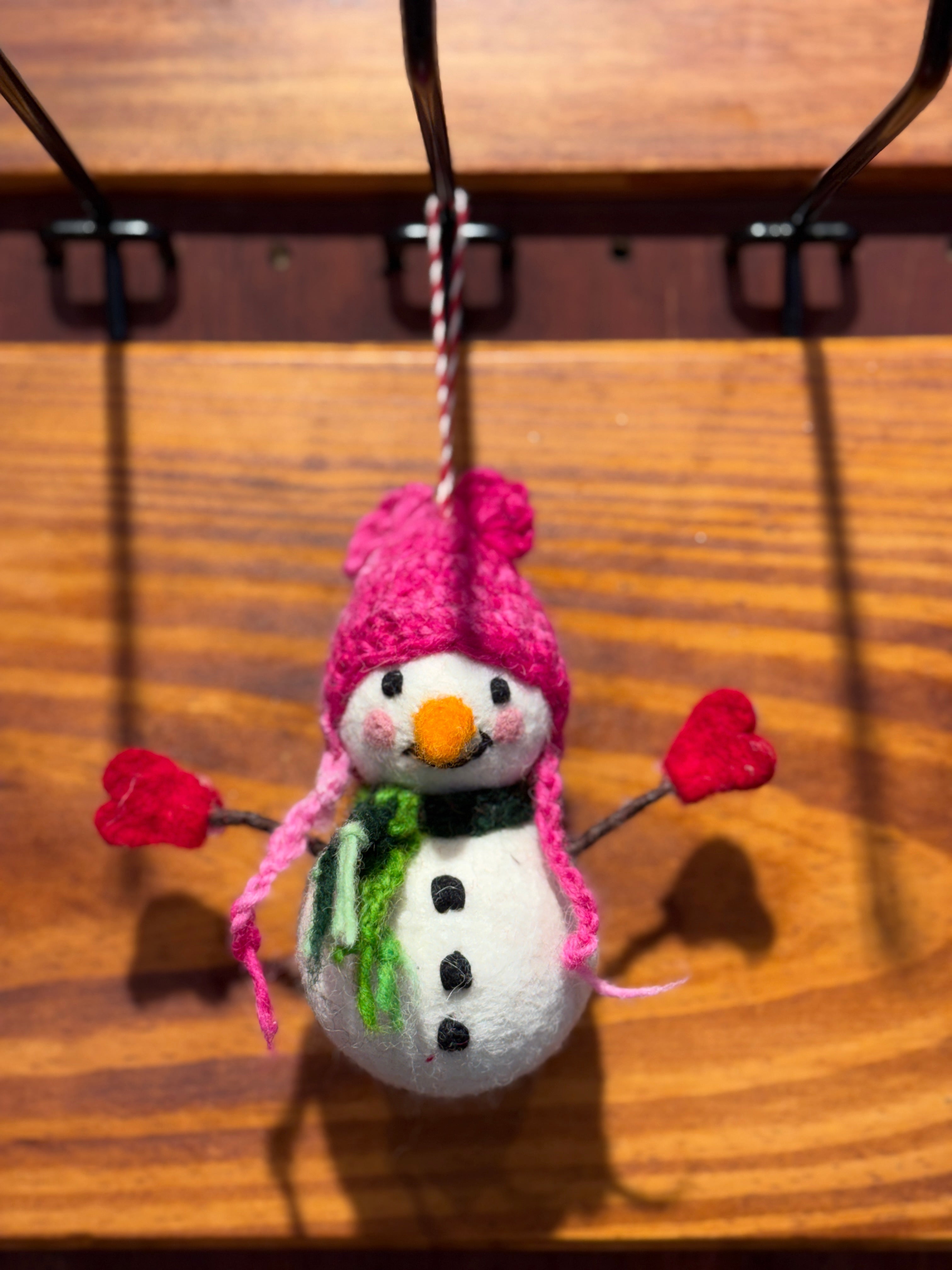 Snowman Ornament With Weaving Hat