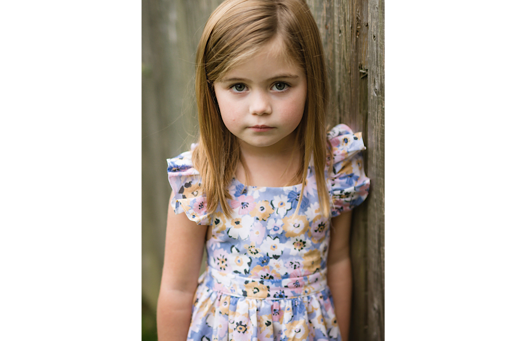 Ruffle Sleeve Dress In Purple Flowers