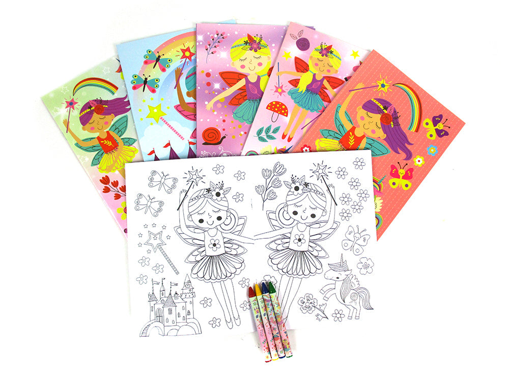 Magic Fairies Coloring Books With Crayons Party Favors - Set Of 6 Or 12