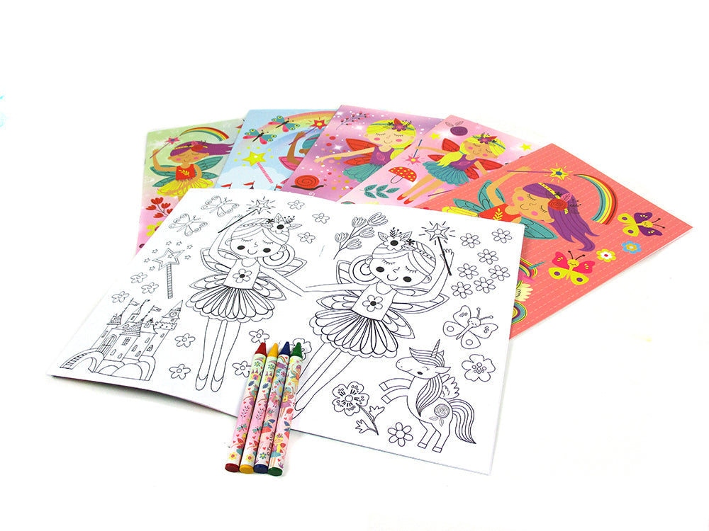 Magic Fairies Coloring Books With Crayons Party Favors - Set Of 6 Or 12