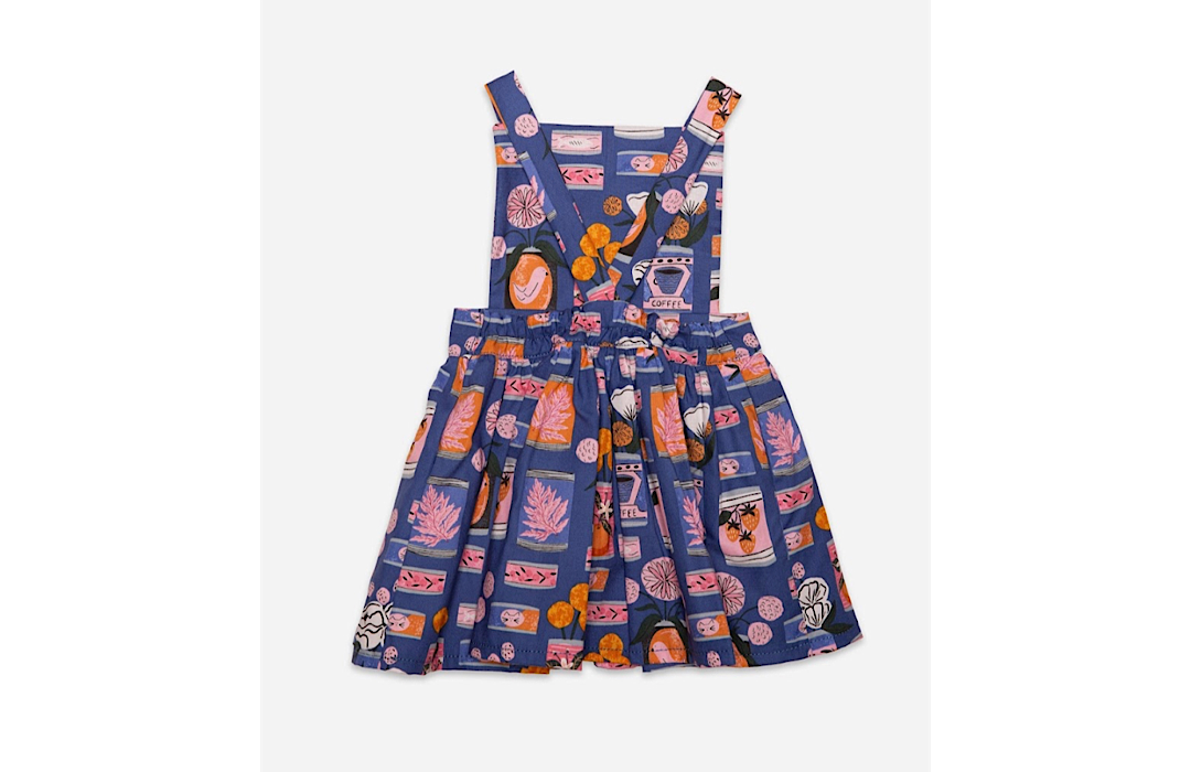 Pinafore Dress In Tin Can Flowers