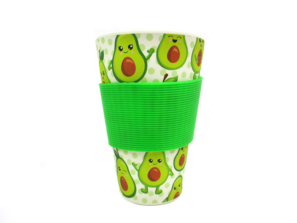 Eco-friendly Reusable Plant Fiber Travel Mug With Avocado Design