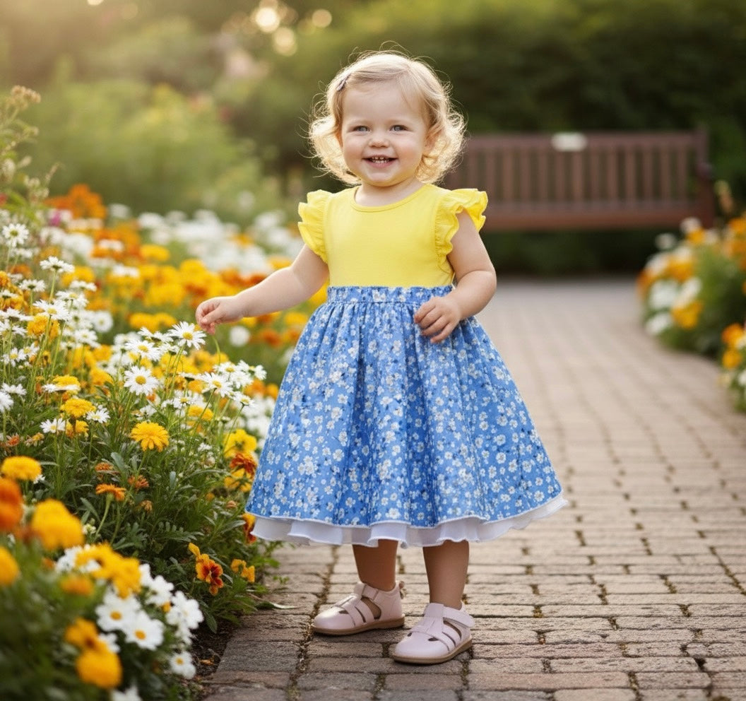 Blossom Organic Cotton Toddler Dress – Everyday Summer Dress For Girls