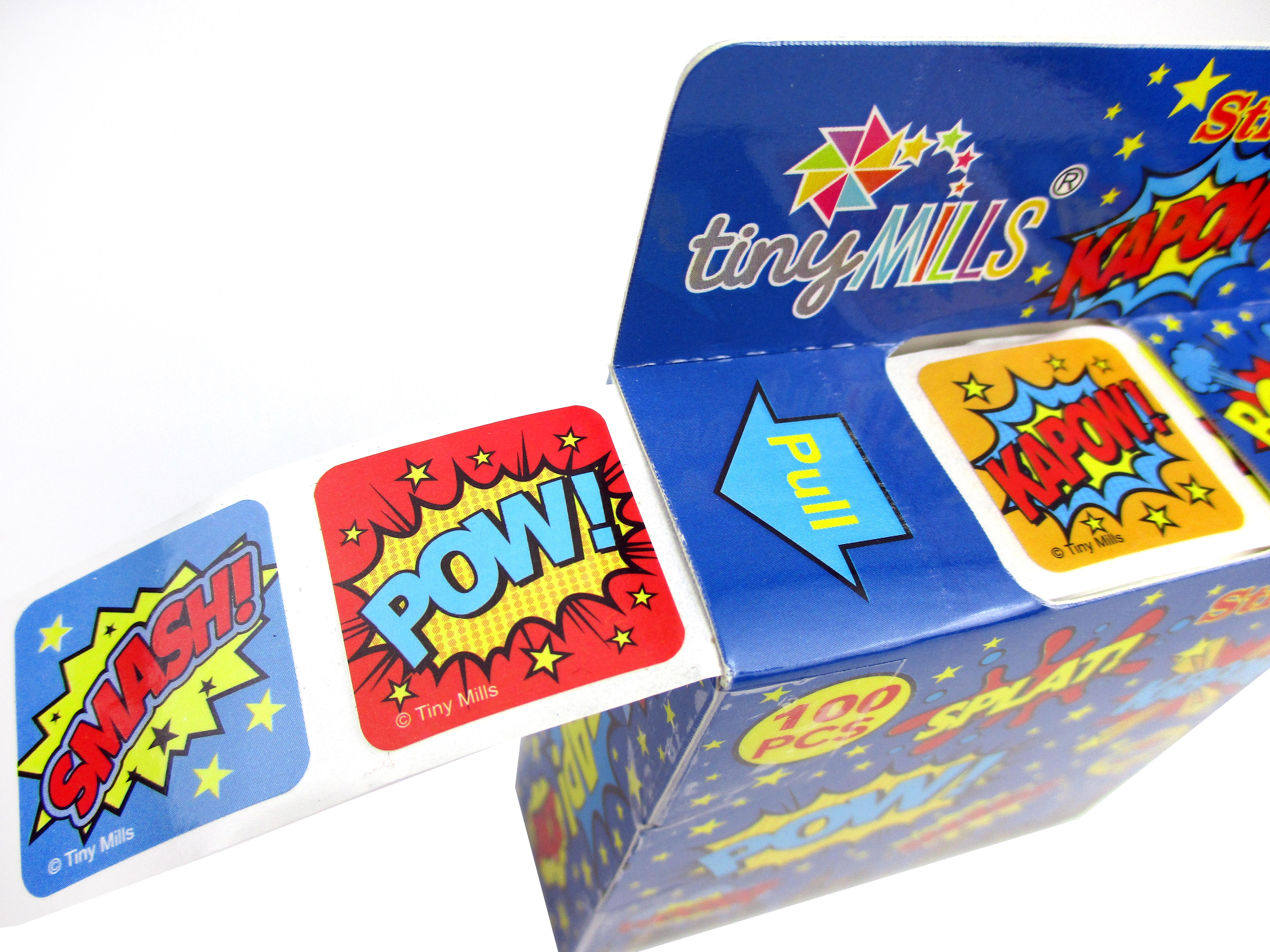 Superhero Stickers 100 Stickers/dispenser, Pack Of 1, 6 Or 12 Dispensers