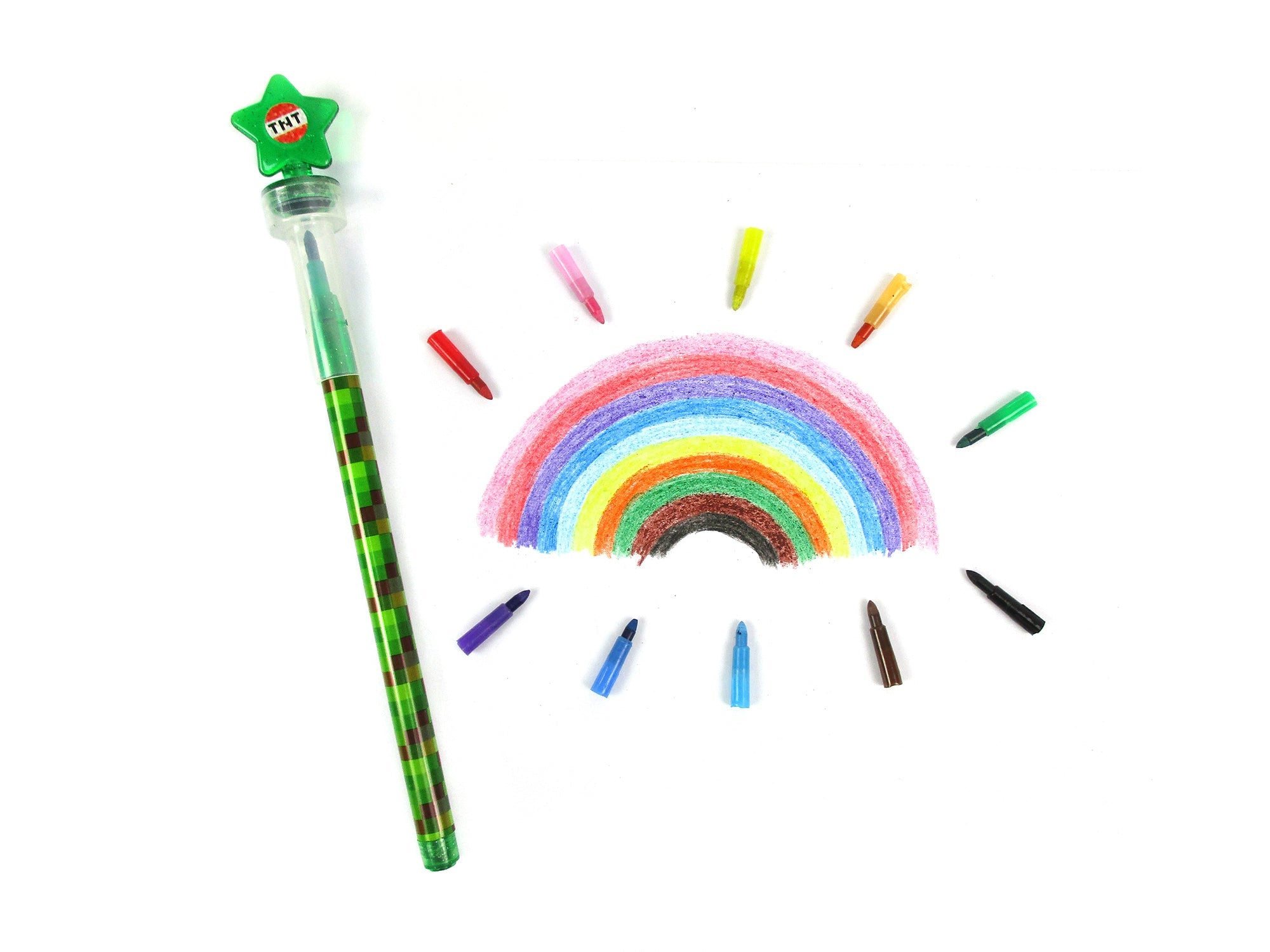 Pixels Stackable Crayon With Stamper Topper