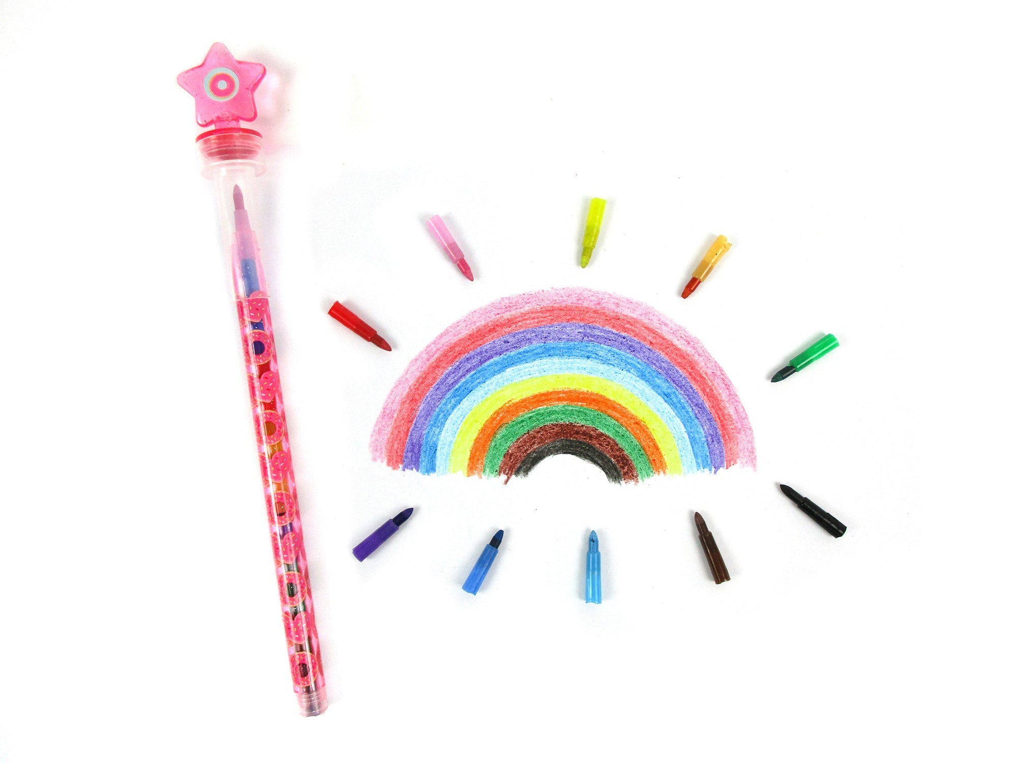 Donuts Stackable Crayon With Stamper Topper