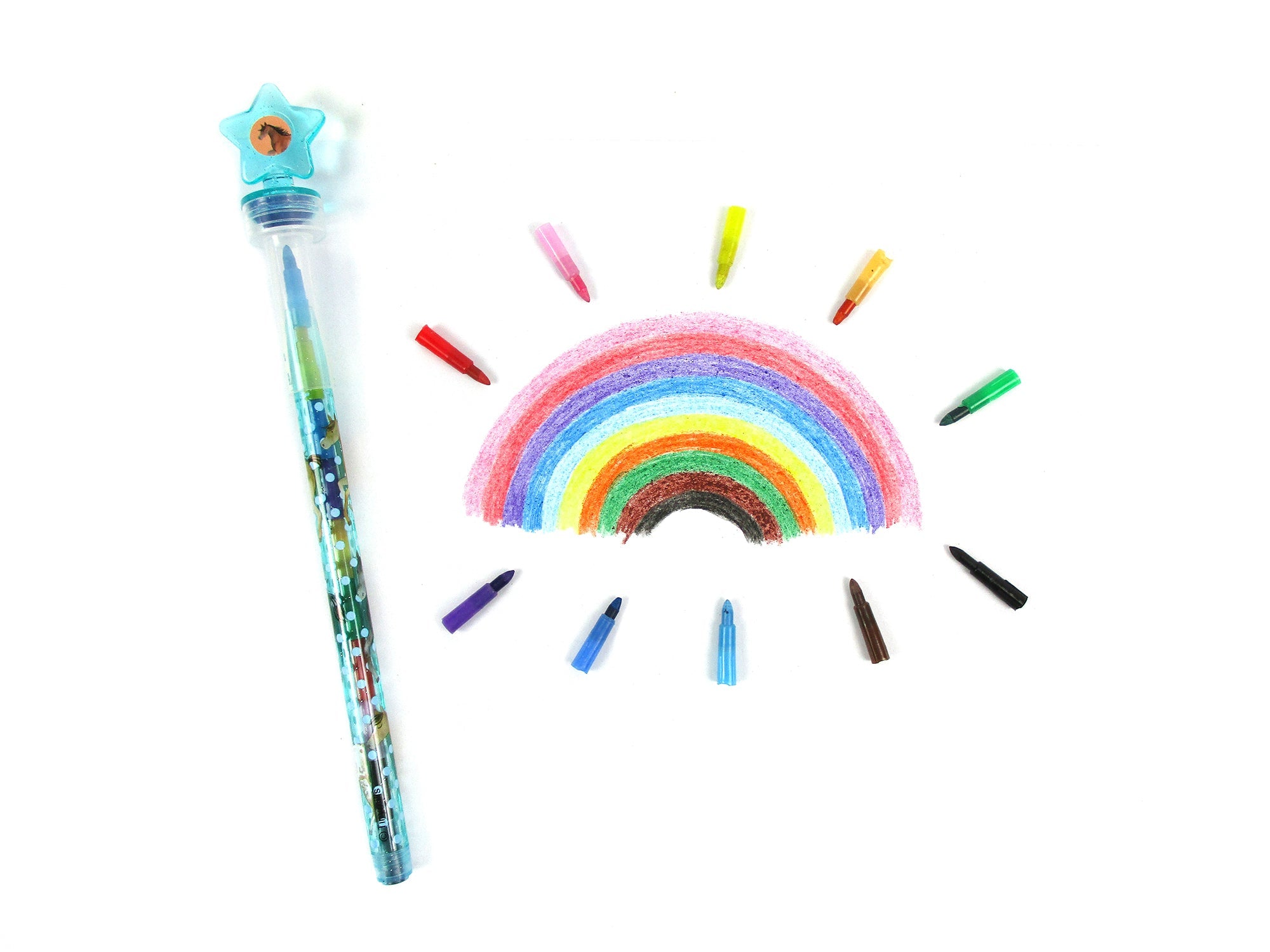 Horses Stackable Crayon With Stamper Topper
