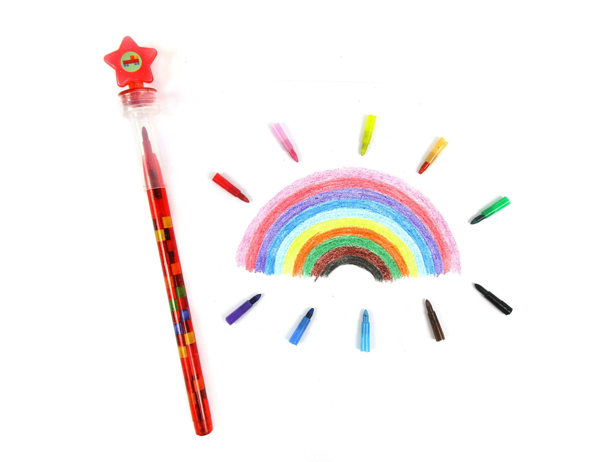Brick Stackable Crayon With Stamper Topper