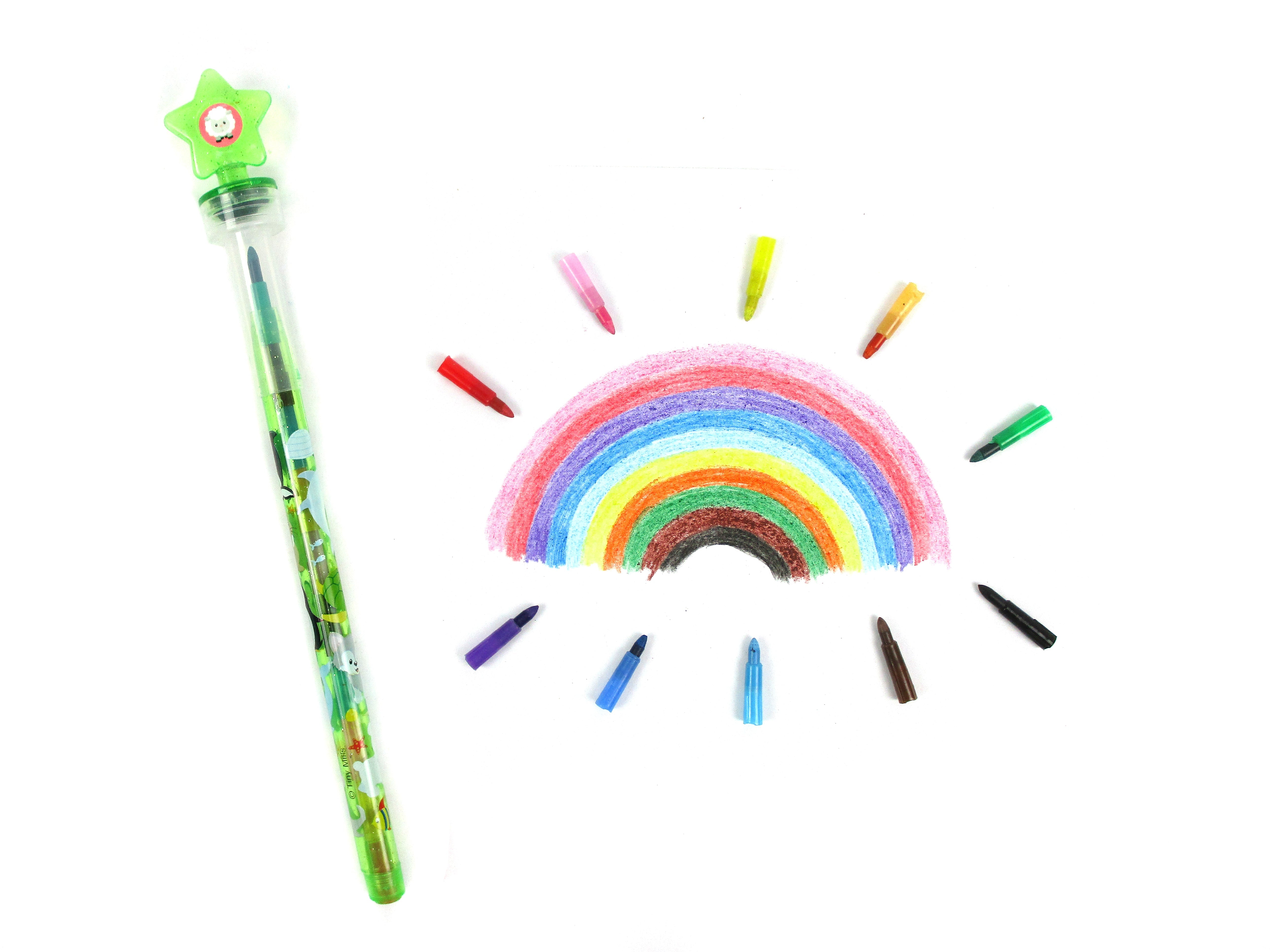 Animal Stackable Crayon With Stamper Topper