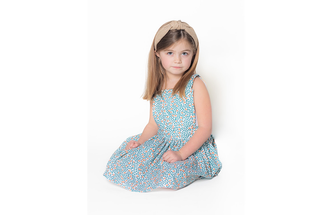 Girls Pinafore Dress In Orange Grove