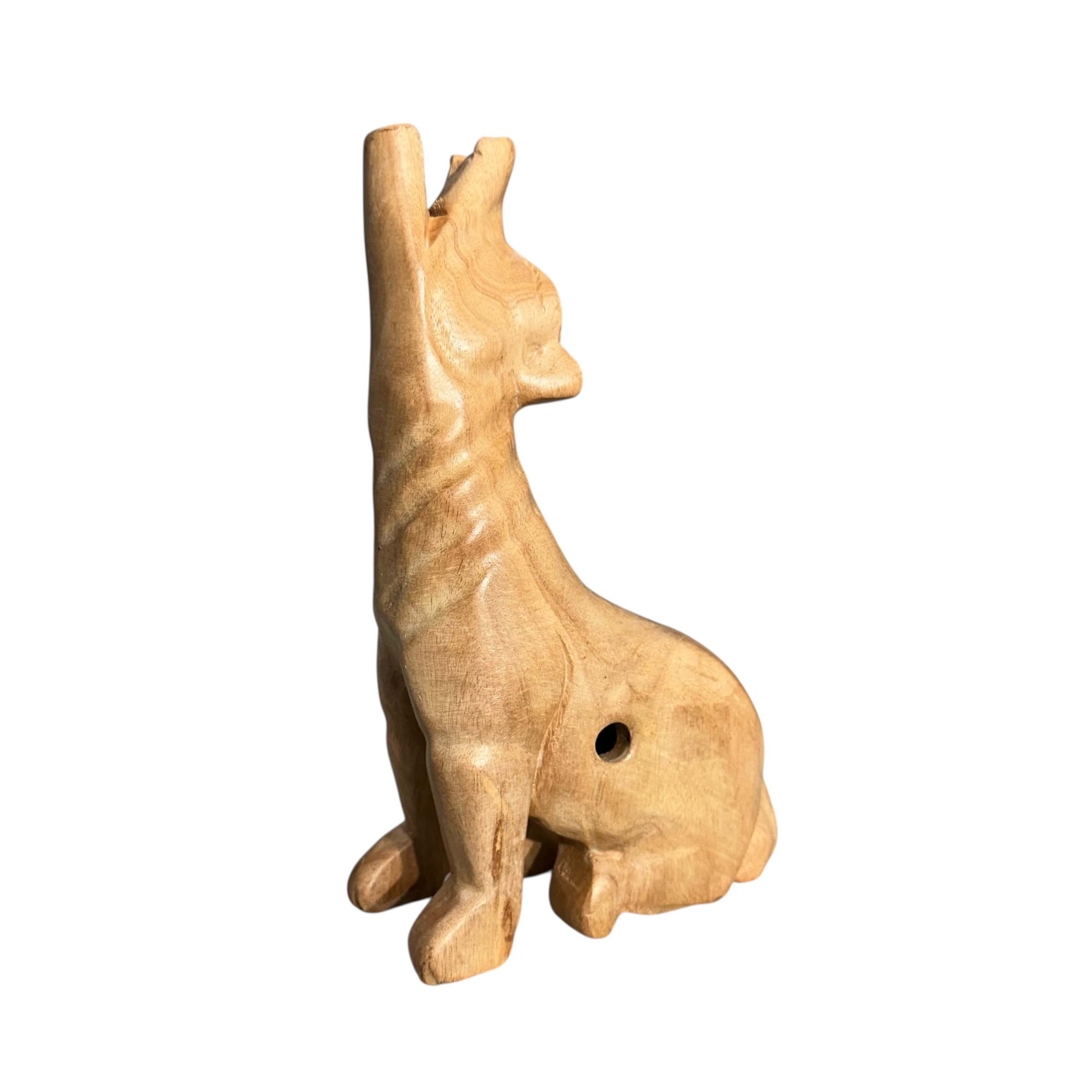 8" Nature Wooden Wolf Musical Whistle Instrument
