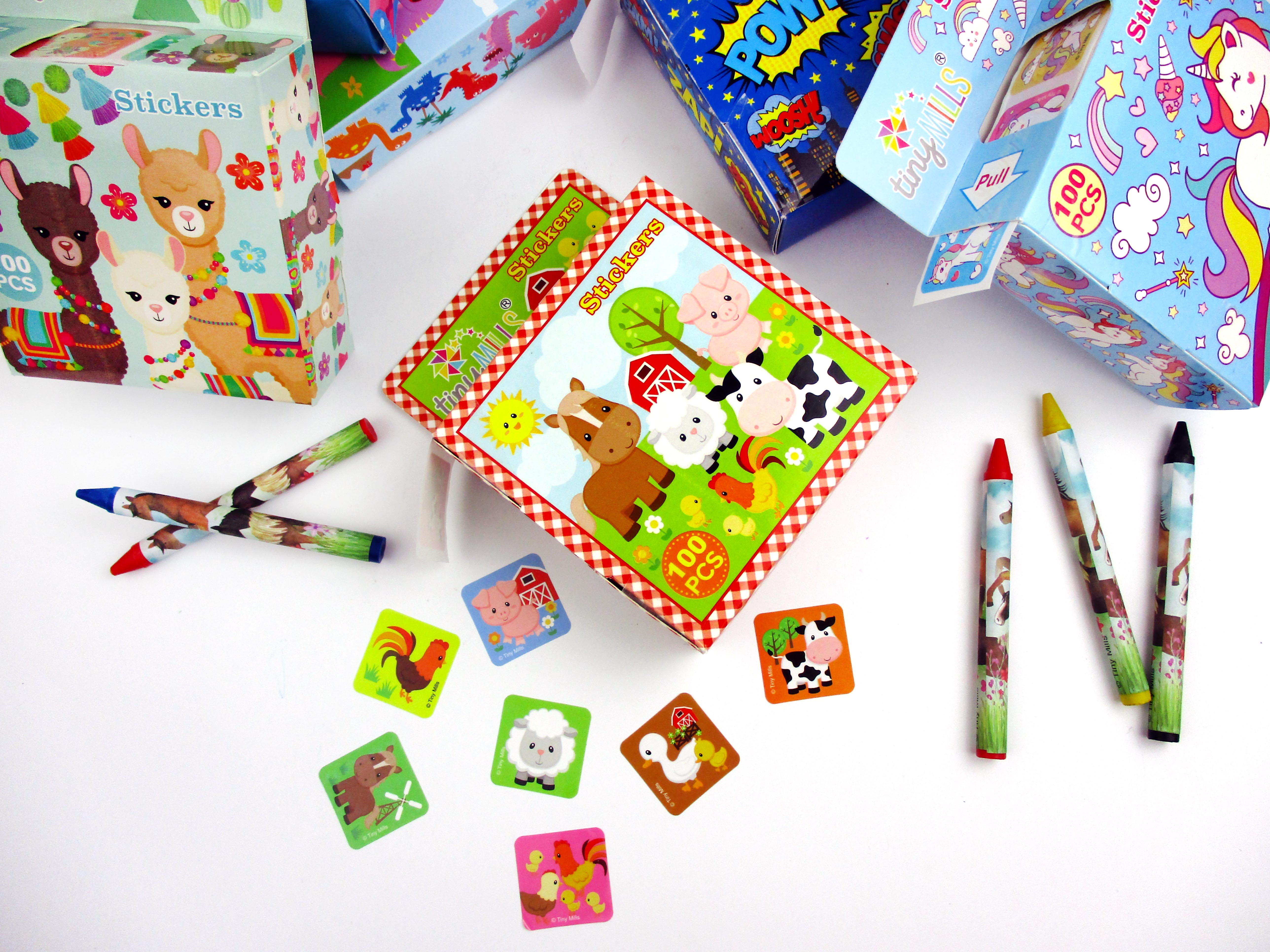 Farm Animals Barnyard Stickers 100 Stickers/dispenser, Pack Of 1 Or 6 Or 12 Dispensers