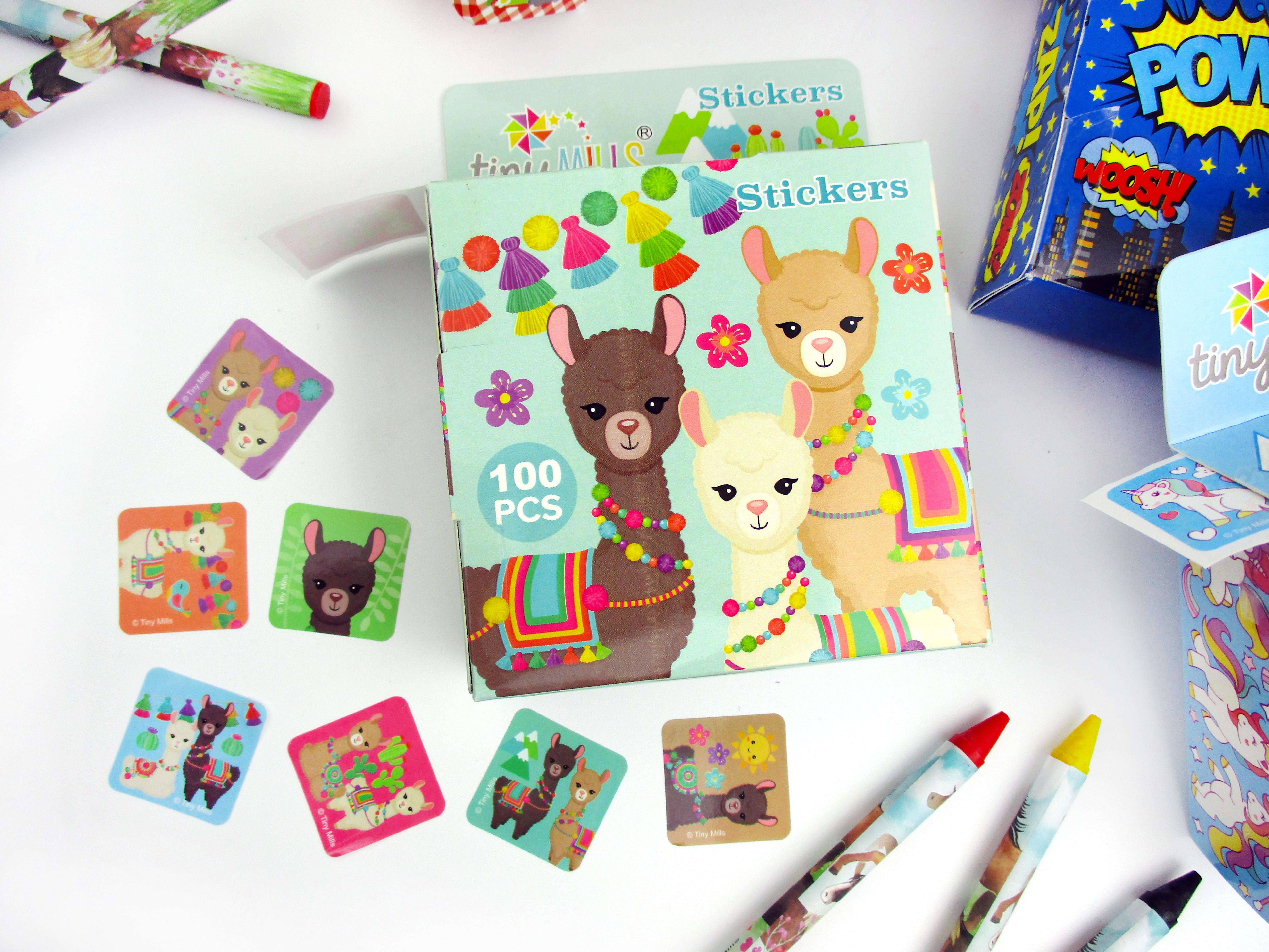 Llamas Alpacas Stickers 100 Stickers/dispenser, Pack Of 1, 6, Or 12 Dispensers