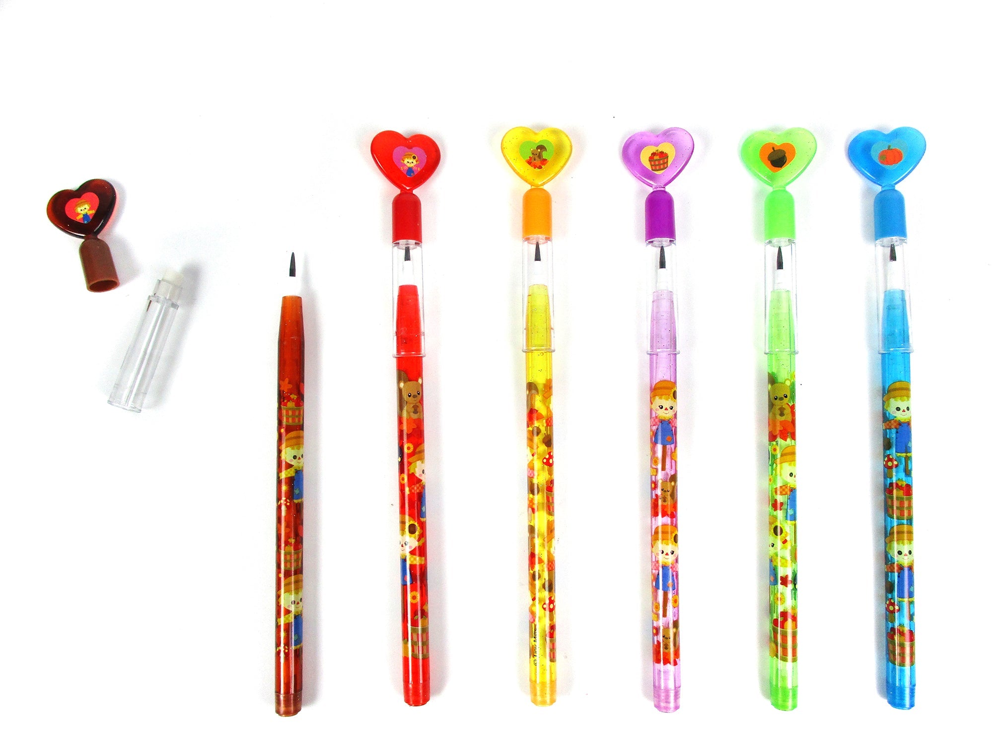 Autumn Harvest Stackable Point Pencils - Set Of 6