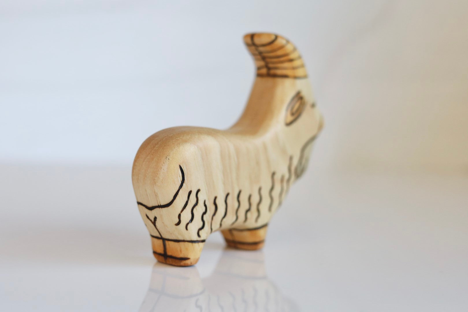 Wooden Bearded Goat Toy