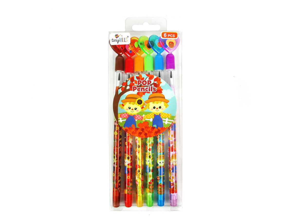 Autumn Harvest Stackable Point Pencils - Set Of 6