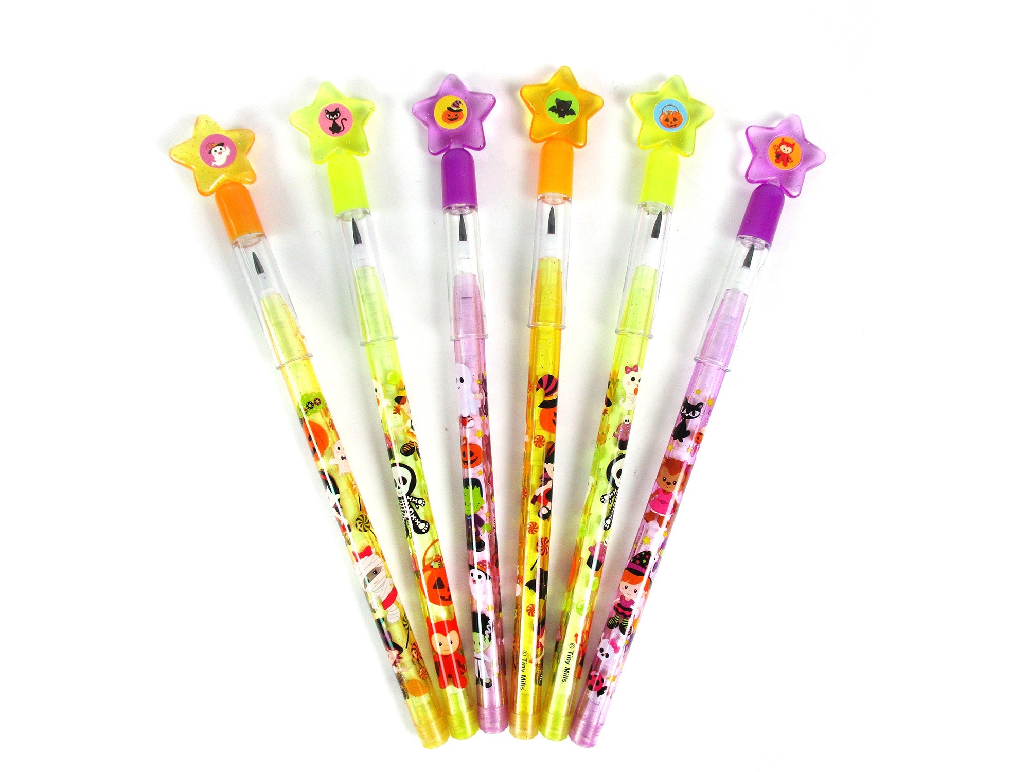 Halloween Stackable Point Pencils - Set Of 6