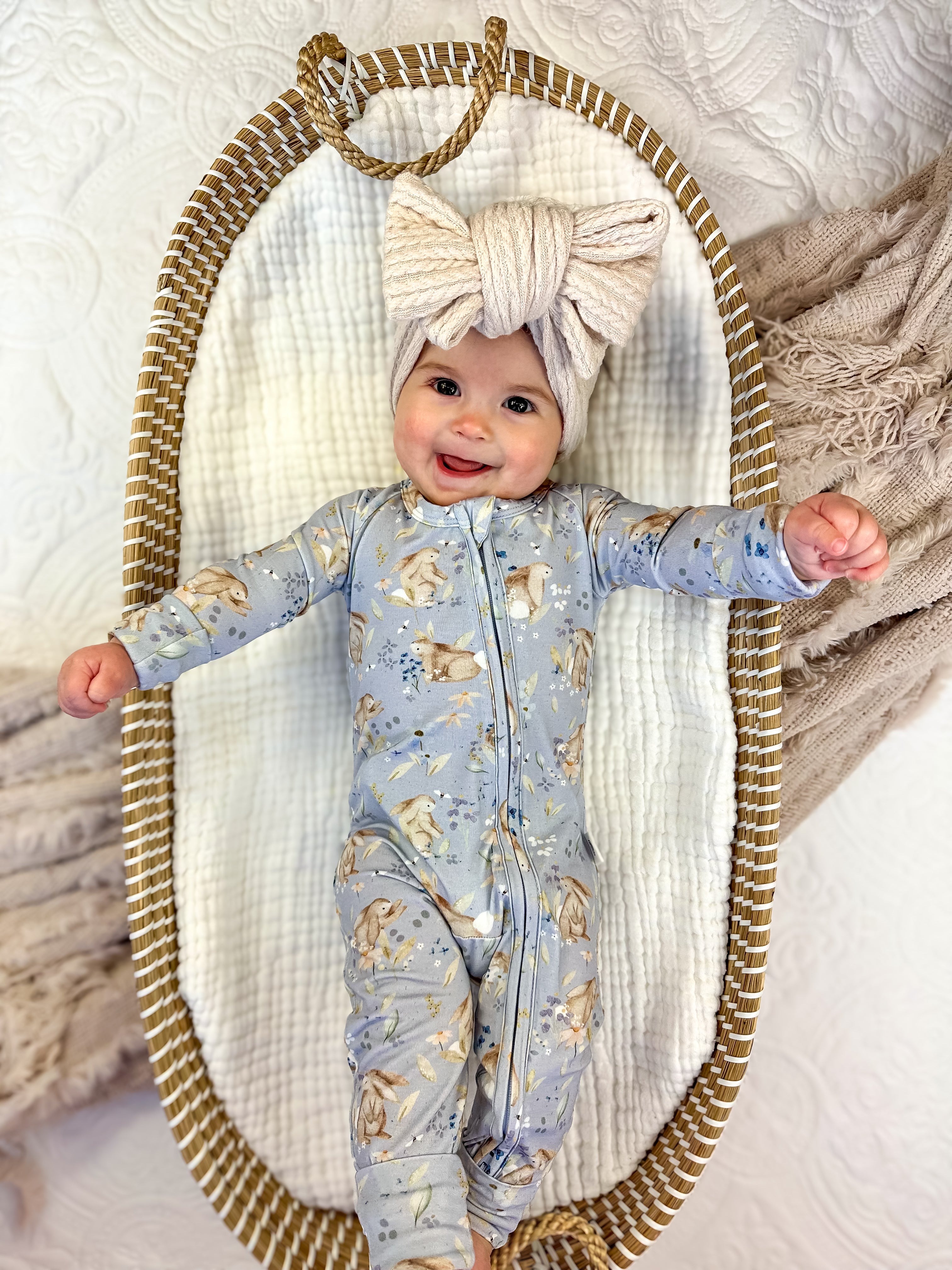 Bunny Blossoms Bamboo Zippy Romper