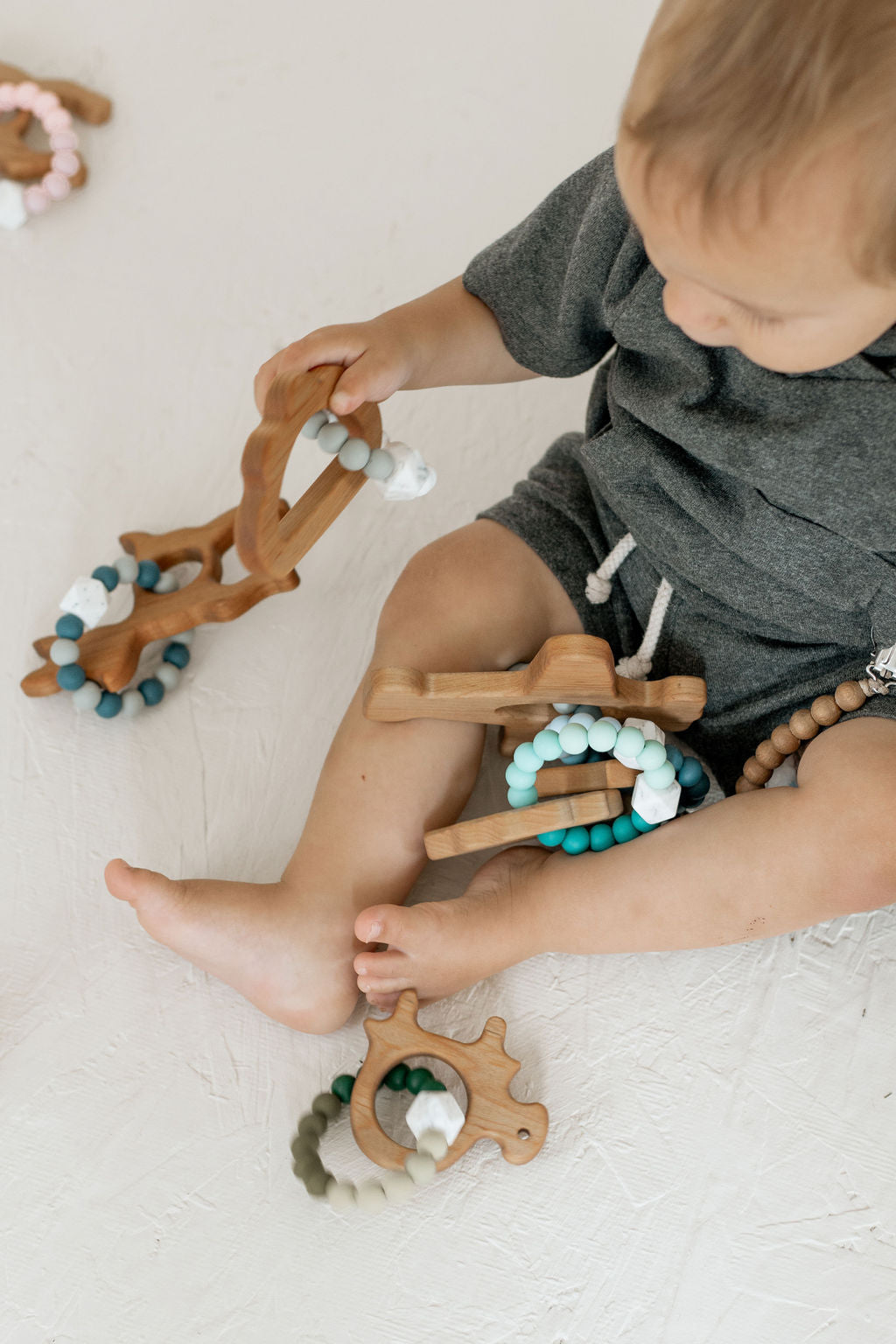 Wooden Teether With Silicone Ring