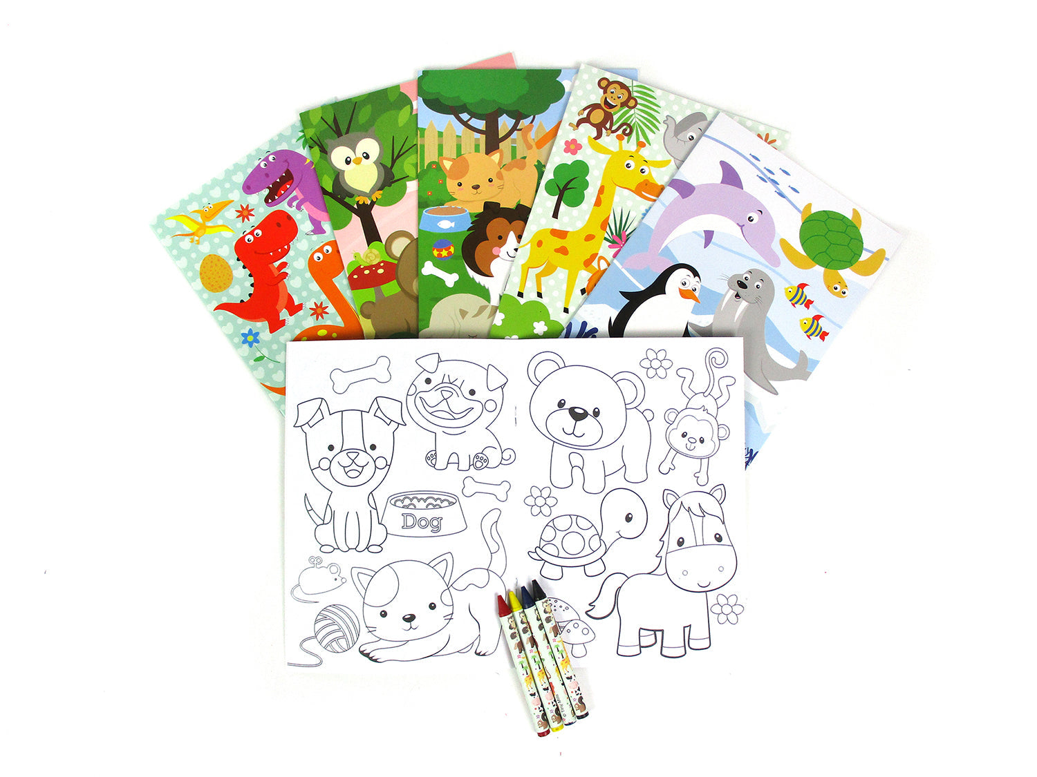 Animal Coloring Books With Crayons Party Favors - Set Of 6 Or 12