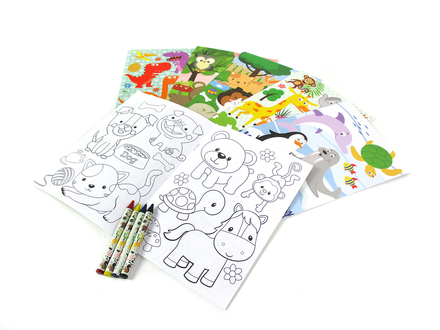 Animal Coloring Books With Crayons Party Favors - Set Of 6 Or 12