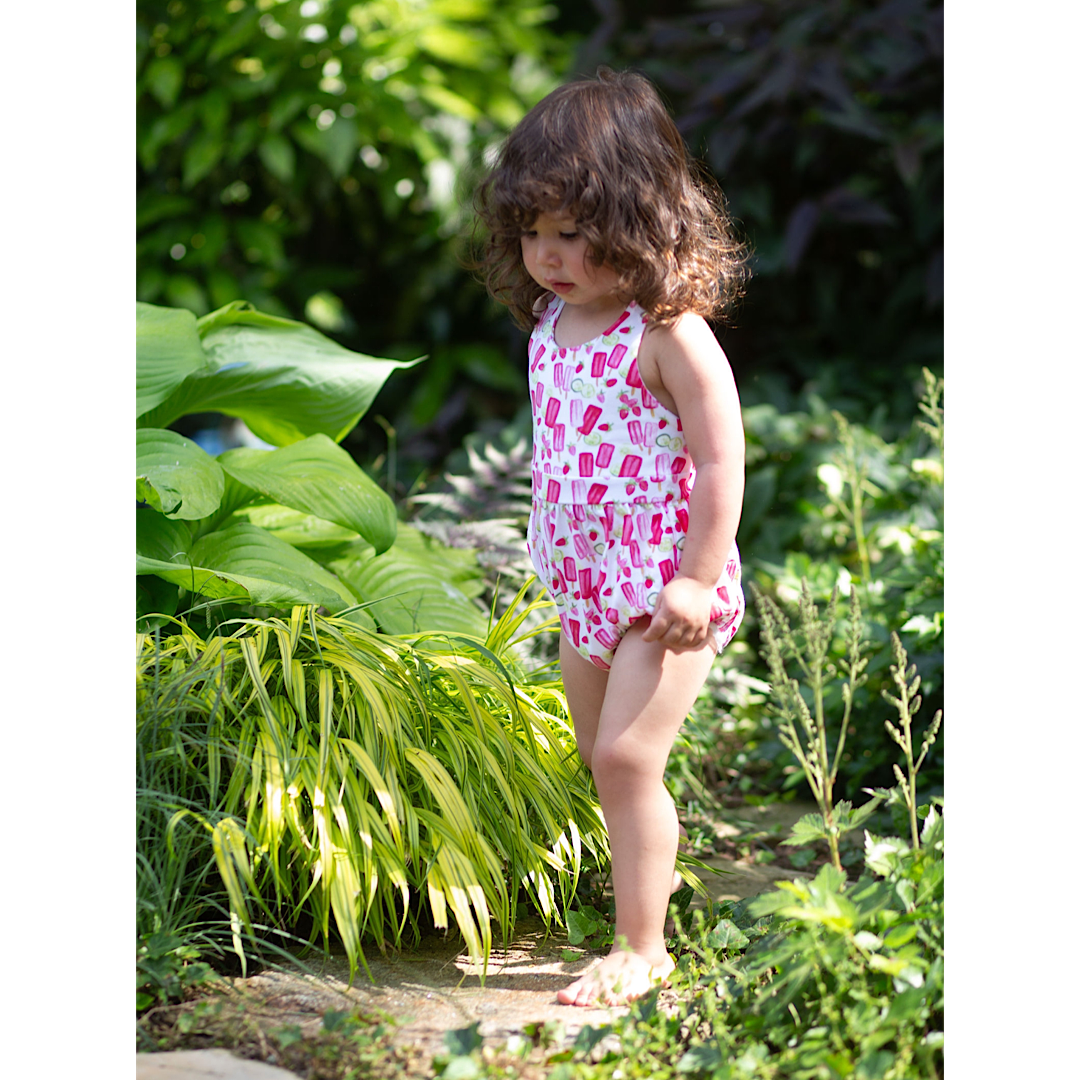 Cross Back Bubble Romper In Popsicles