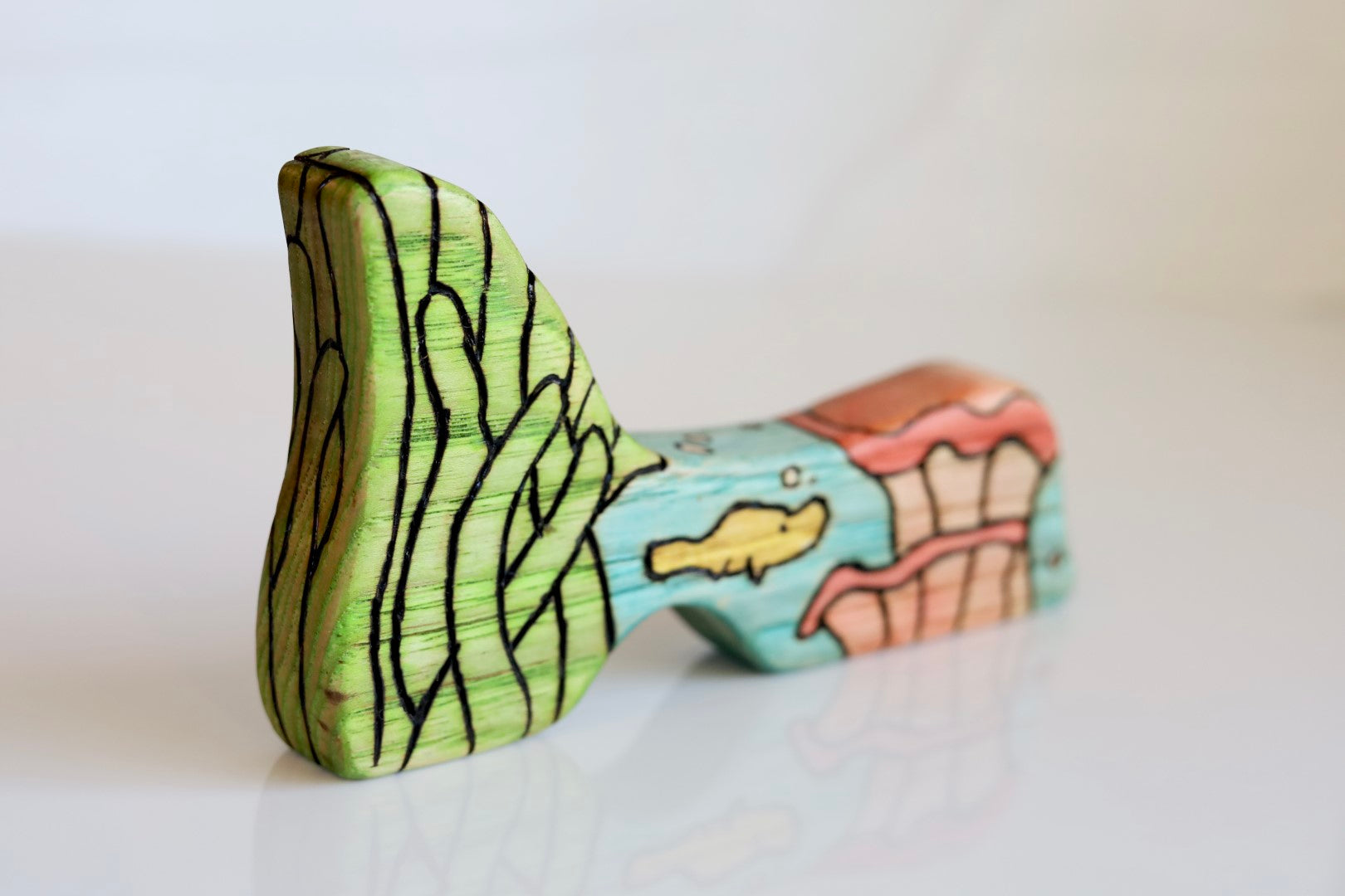 Wooden Ooak Underwater Catfish And Salamander Seaweed Playscape