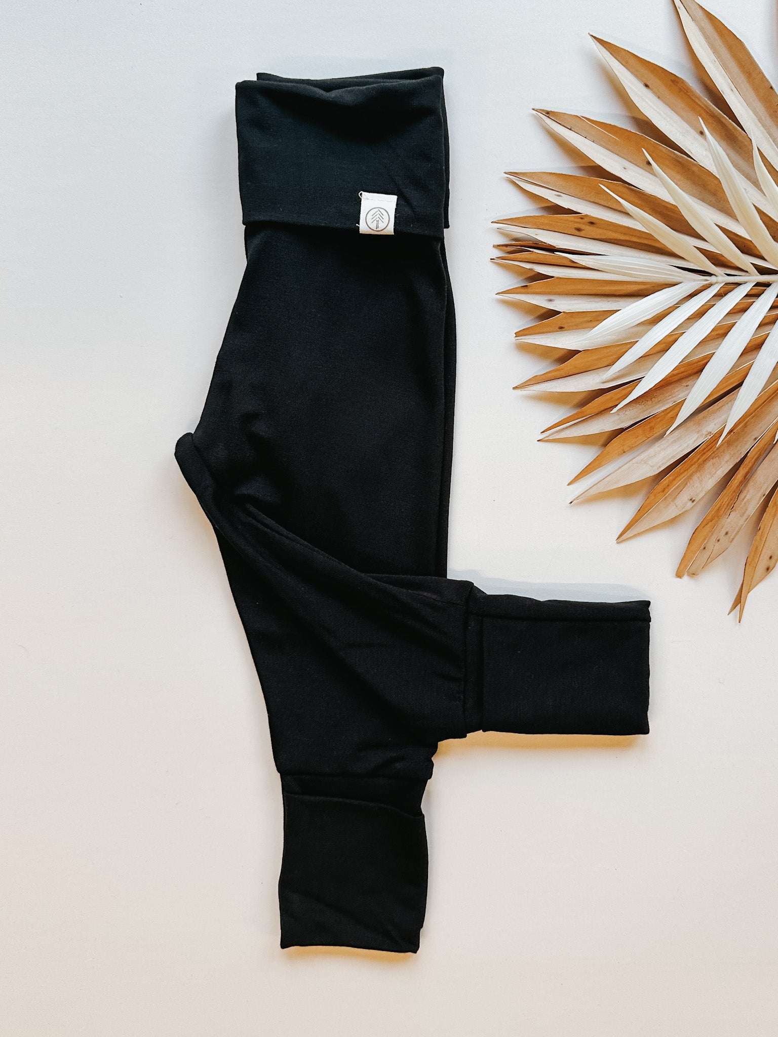 *preorder* Fold-over Footie Leggings | Baby & Toddler | Luxury Bamboo | Black