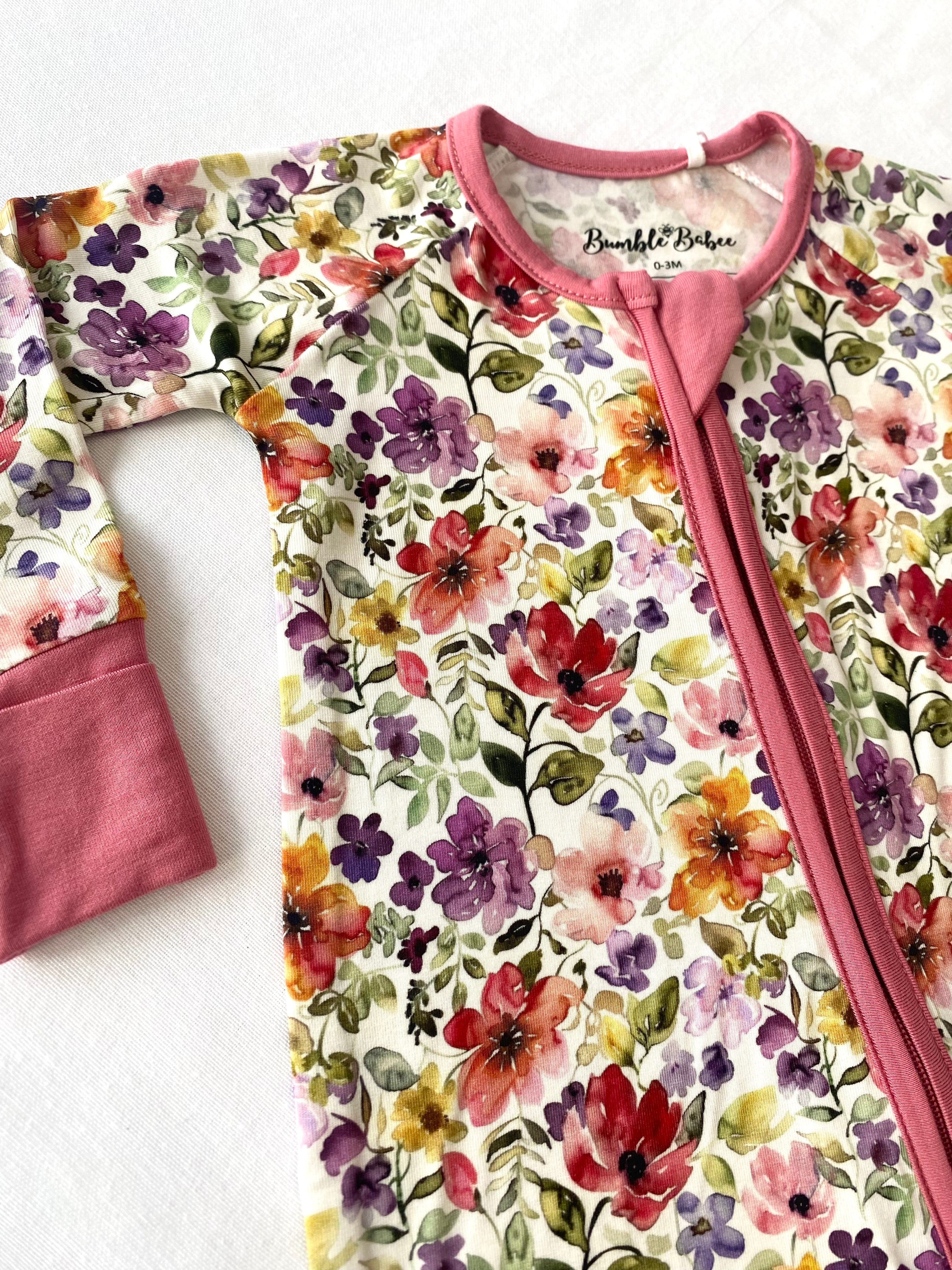 Watercolor Floral Convertible Footie