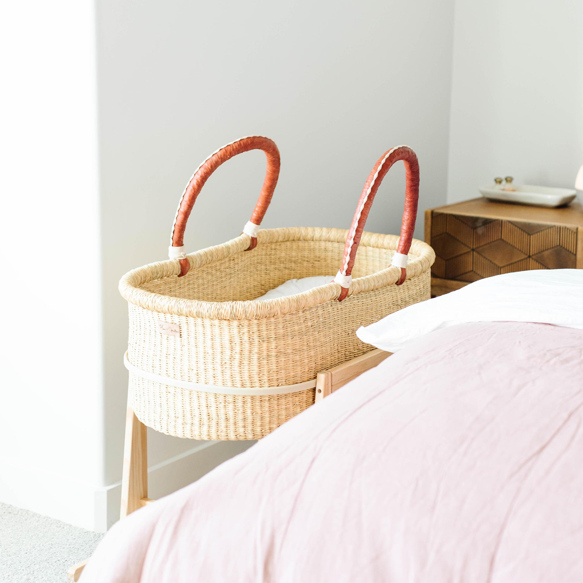 Original Rocking moses Bassinet Stand with Brake natural