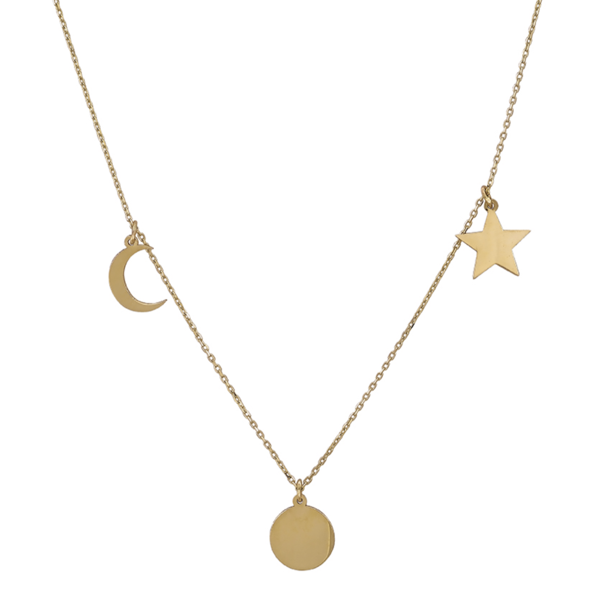 Celestial Solid Gold Necklace