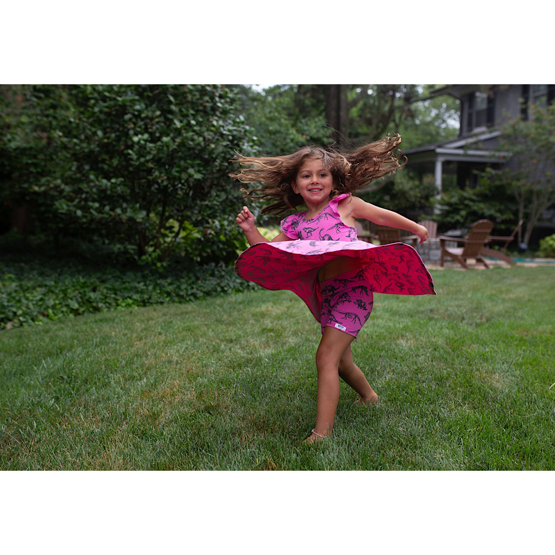 Racer Back Twirly Dress In Dino