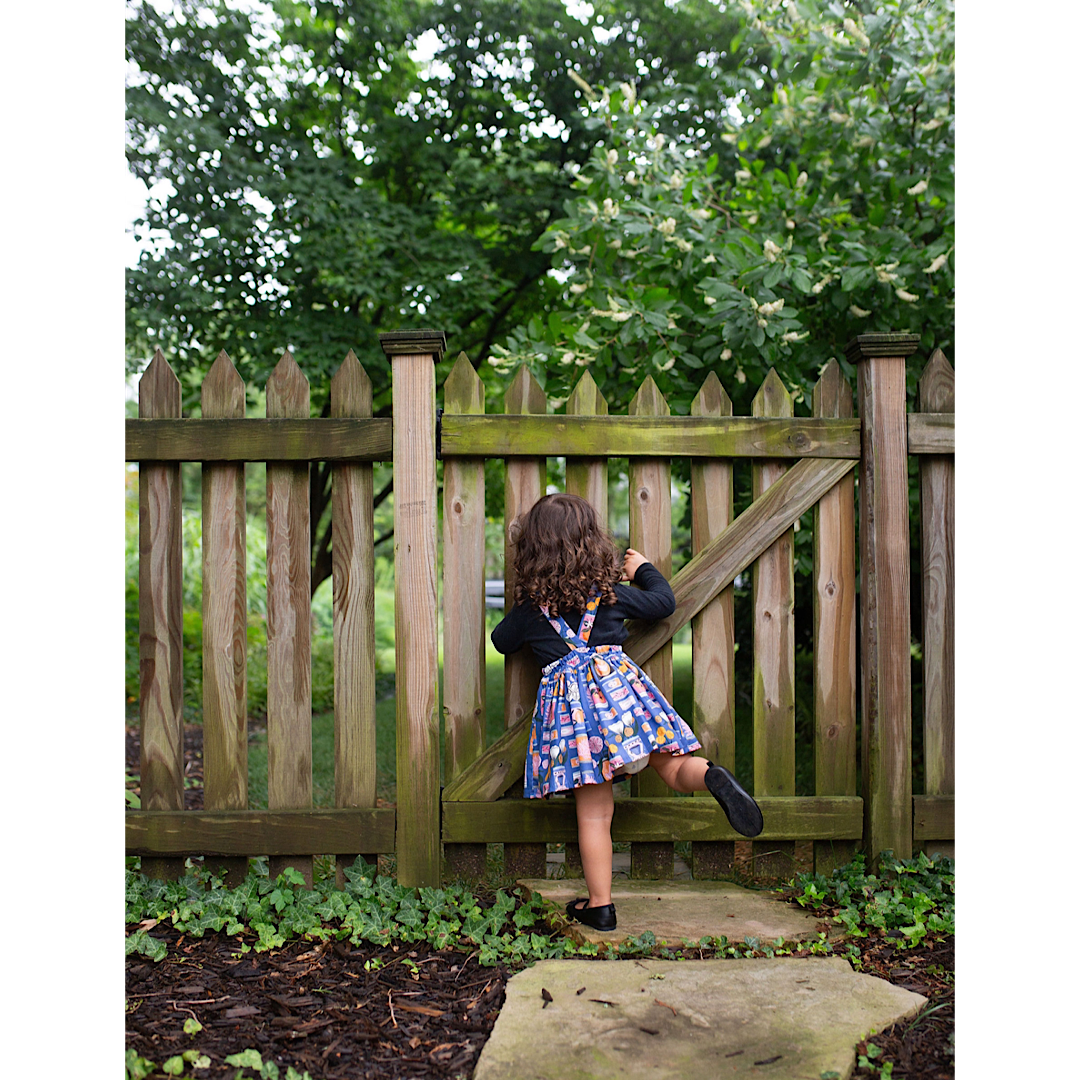 Pinafore Dress In Tin Can Flowers