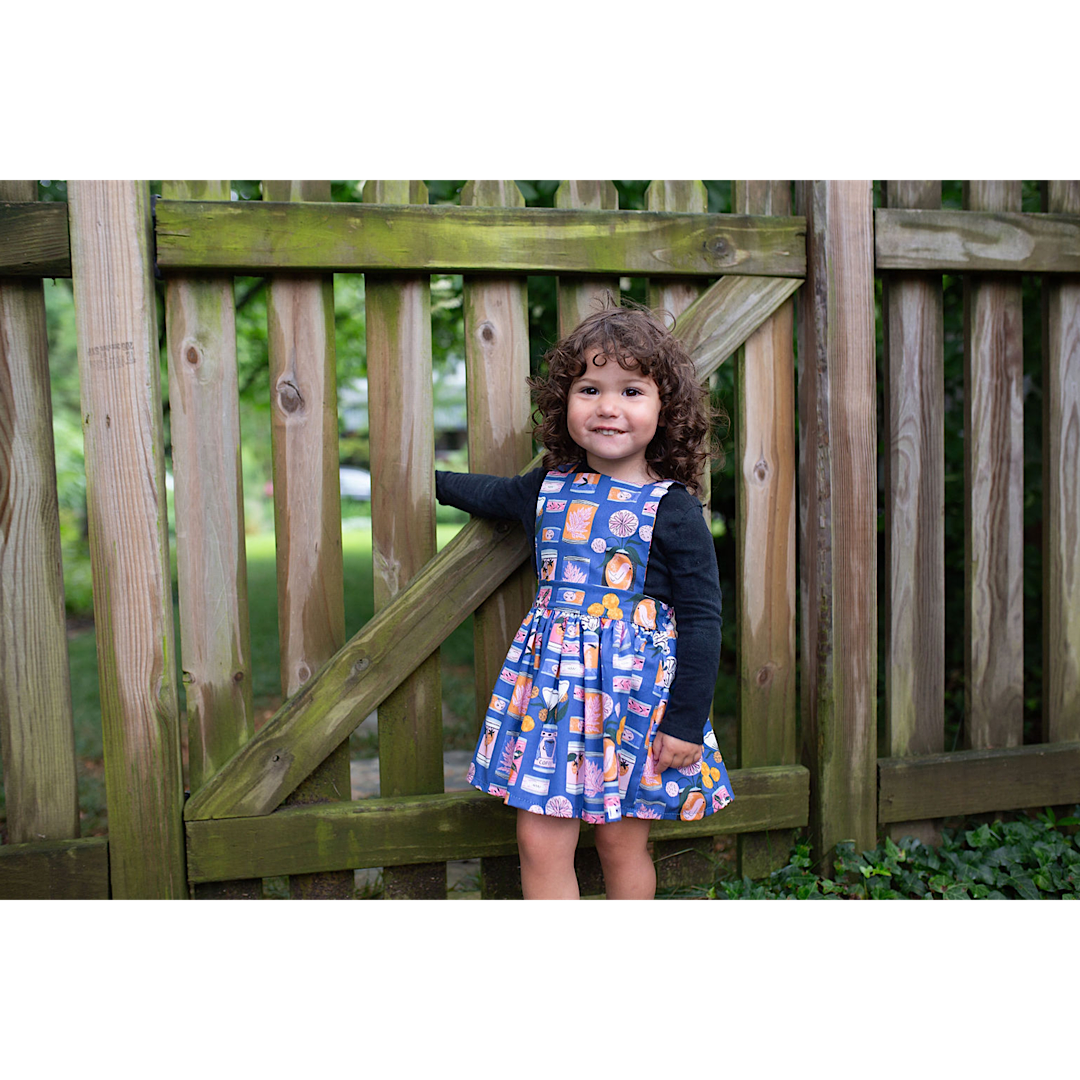 Pinafore Dress In Tin Can Flowers