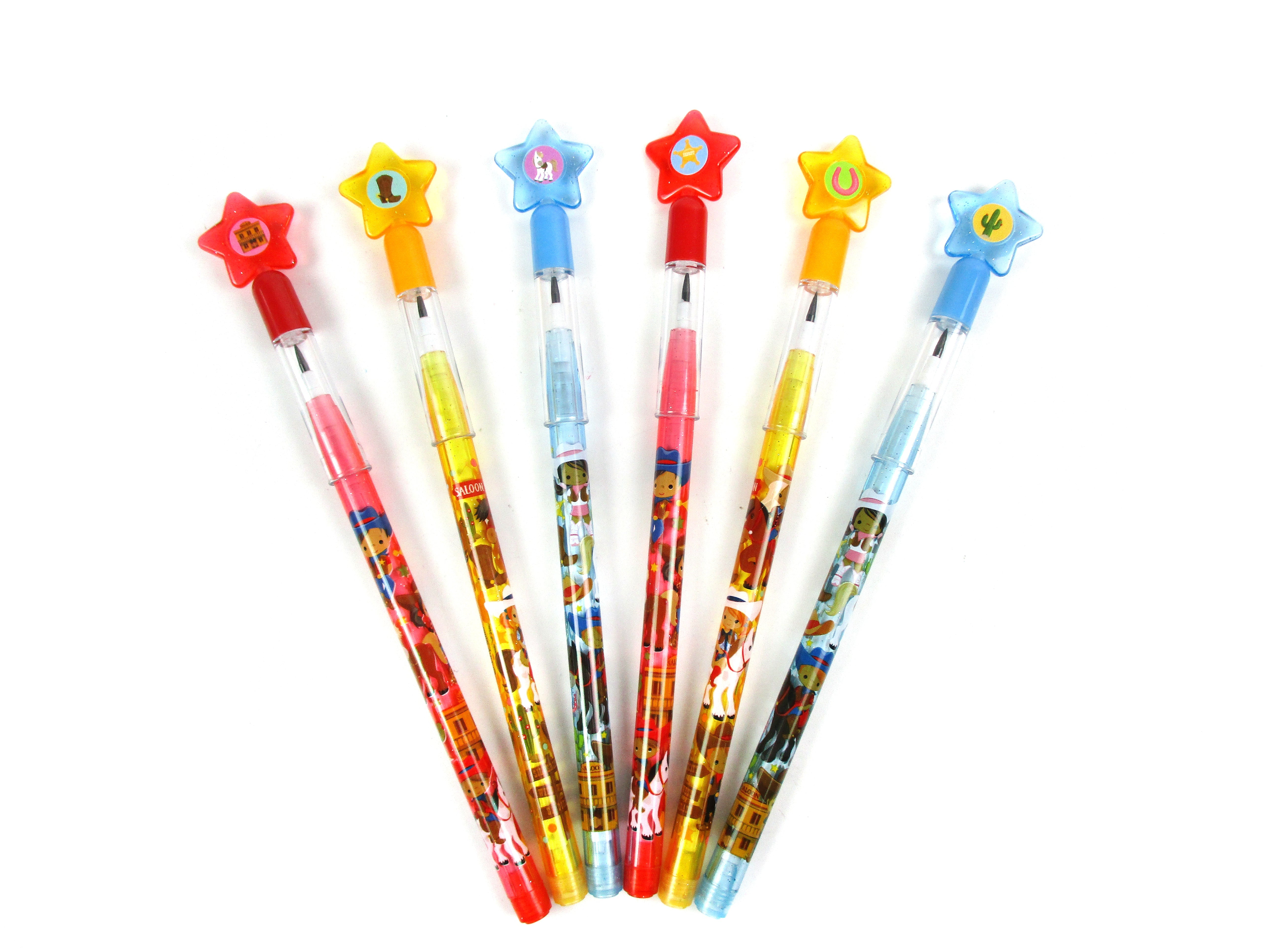 Western Black Cowboy Cowgirl Multi Point Pencils