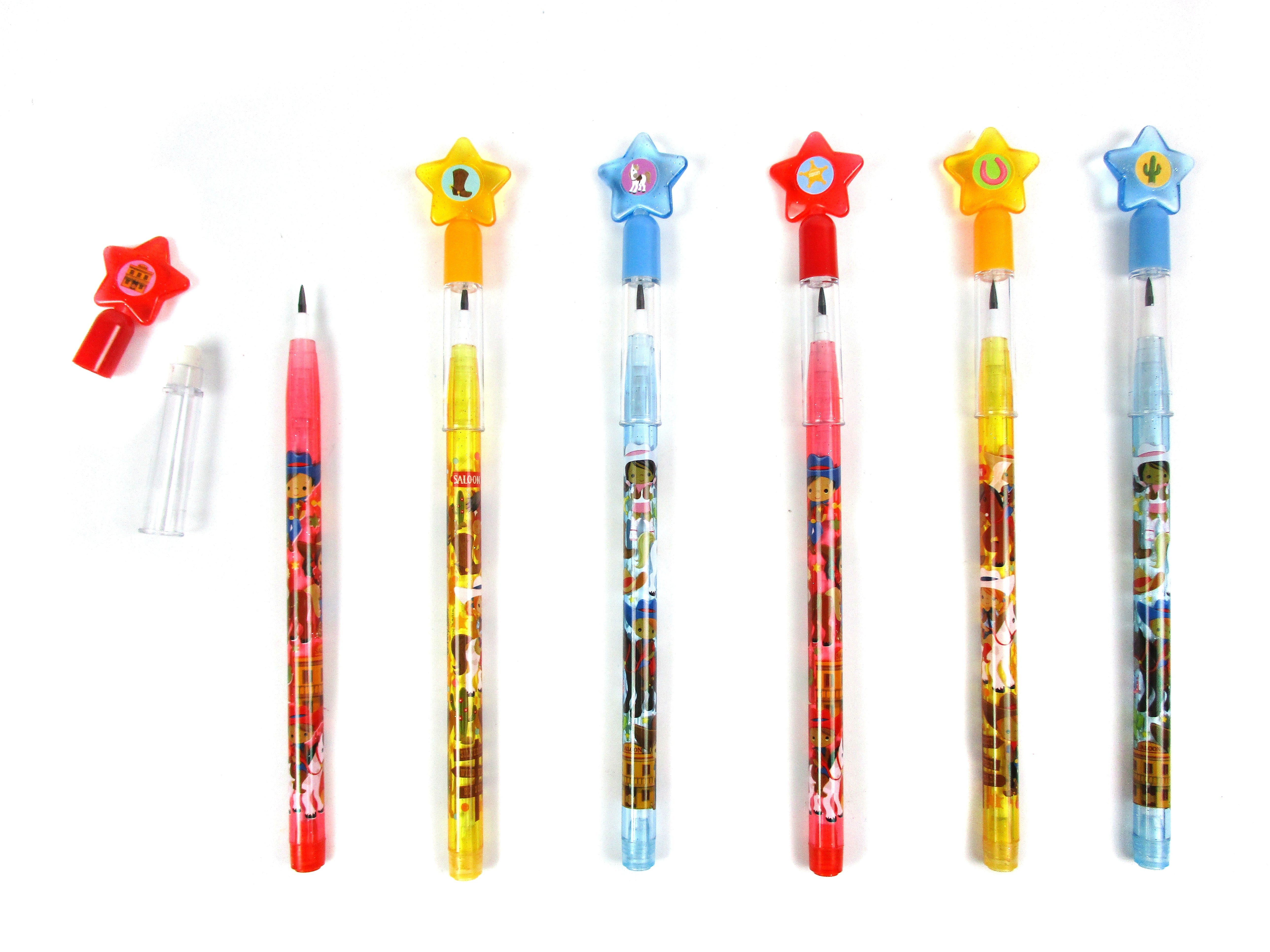 Western Black Cowboy Cowgirl Multi Point Pencils