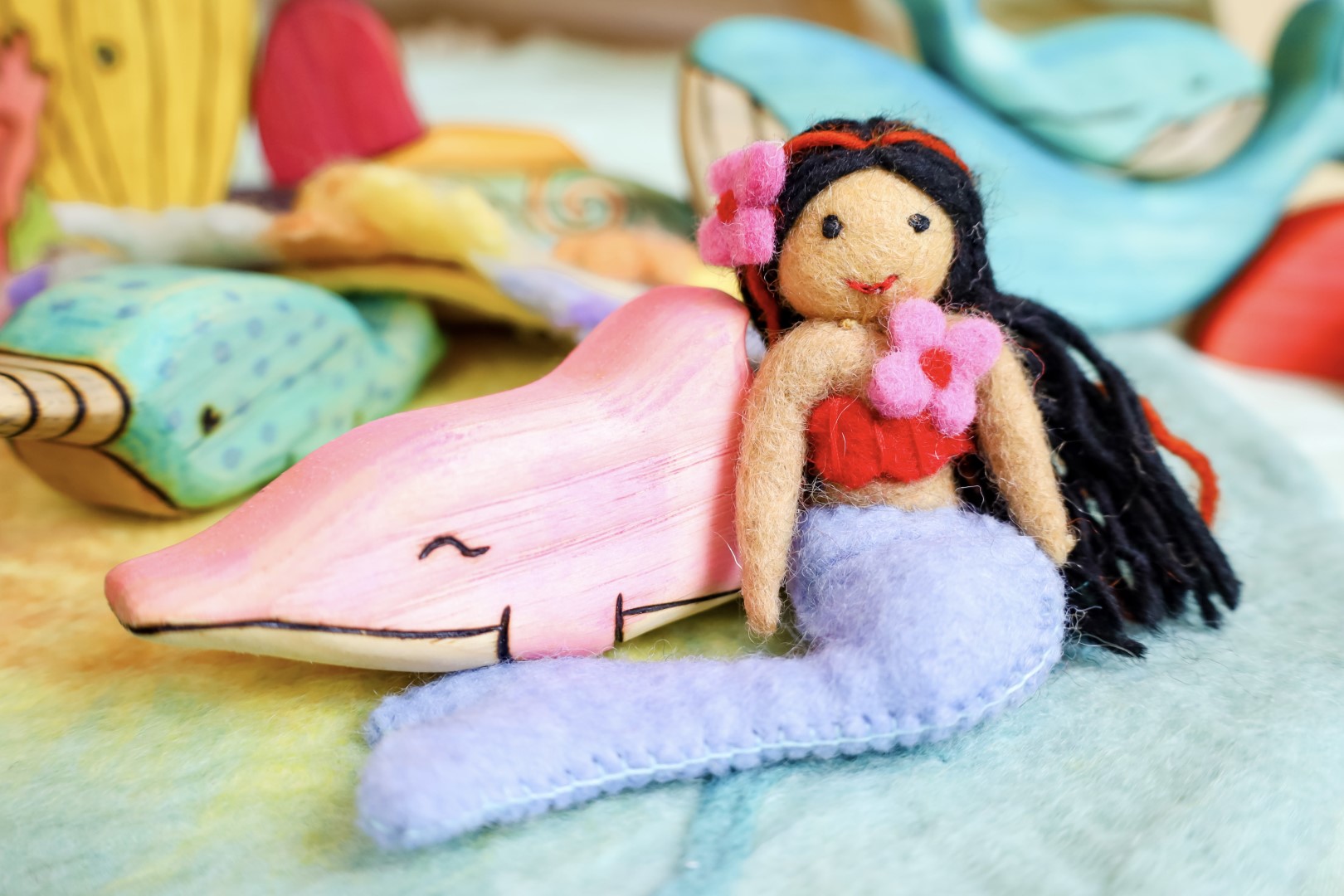 Wooden Amazon Pink Dolphin Toy