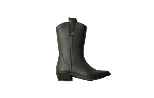 Midnight Black Adult All Weather Rubber Cowboy Boots