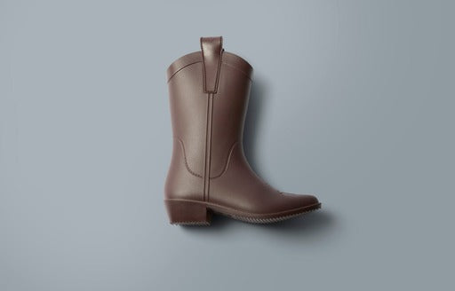 Rustic Brown Adult All Weather Rubber Cowboy Boots