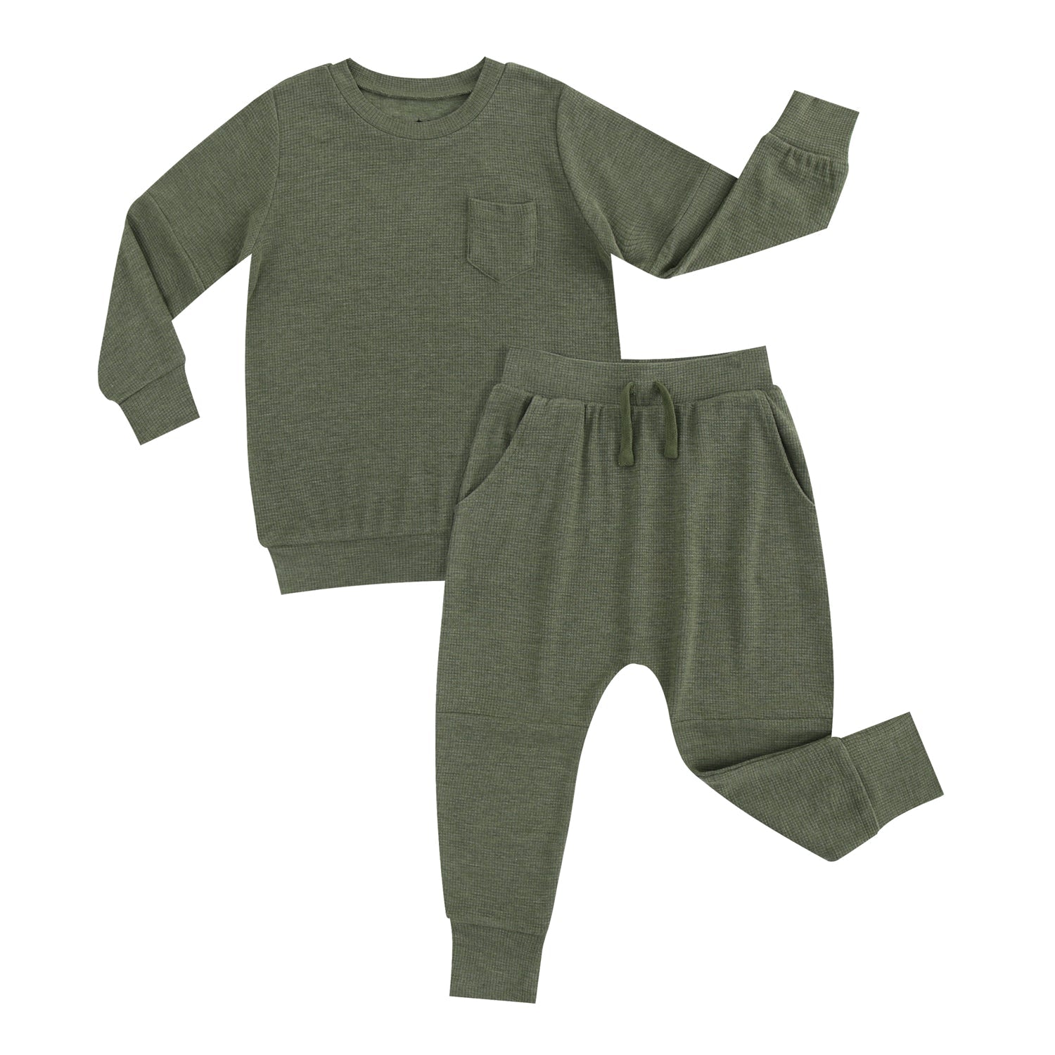 Bamboo Waffle Kids' Jogger Set-line Dry Only