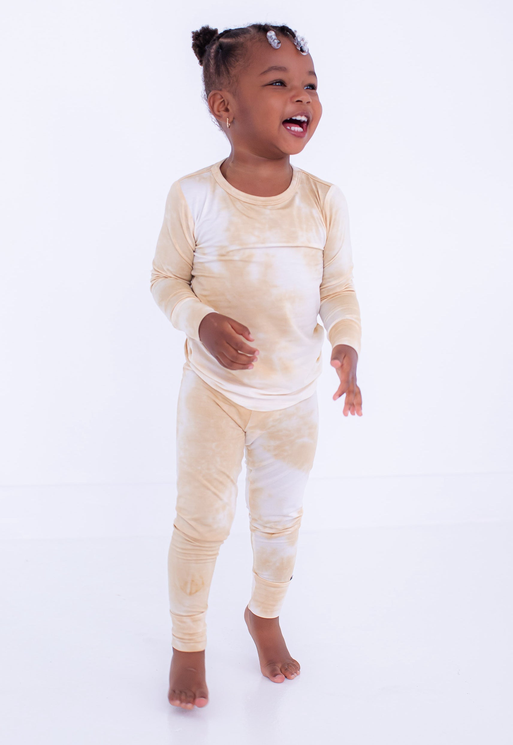 Ivory Tie-dye 2-piece Pajamas