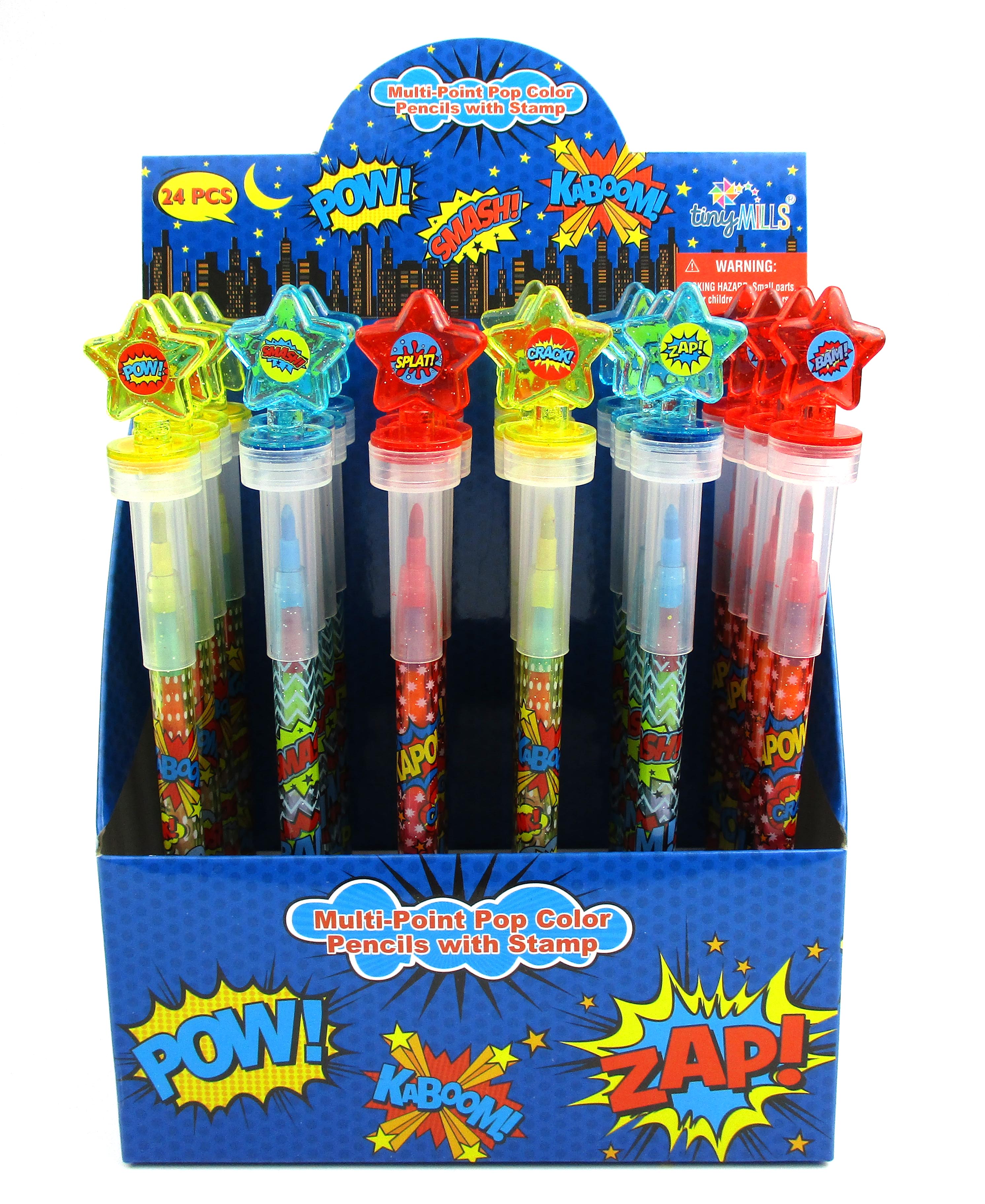 Superhero Stackable Crayon With Stamper Topper