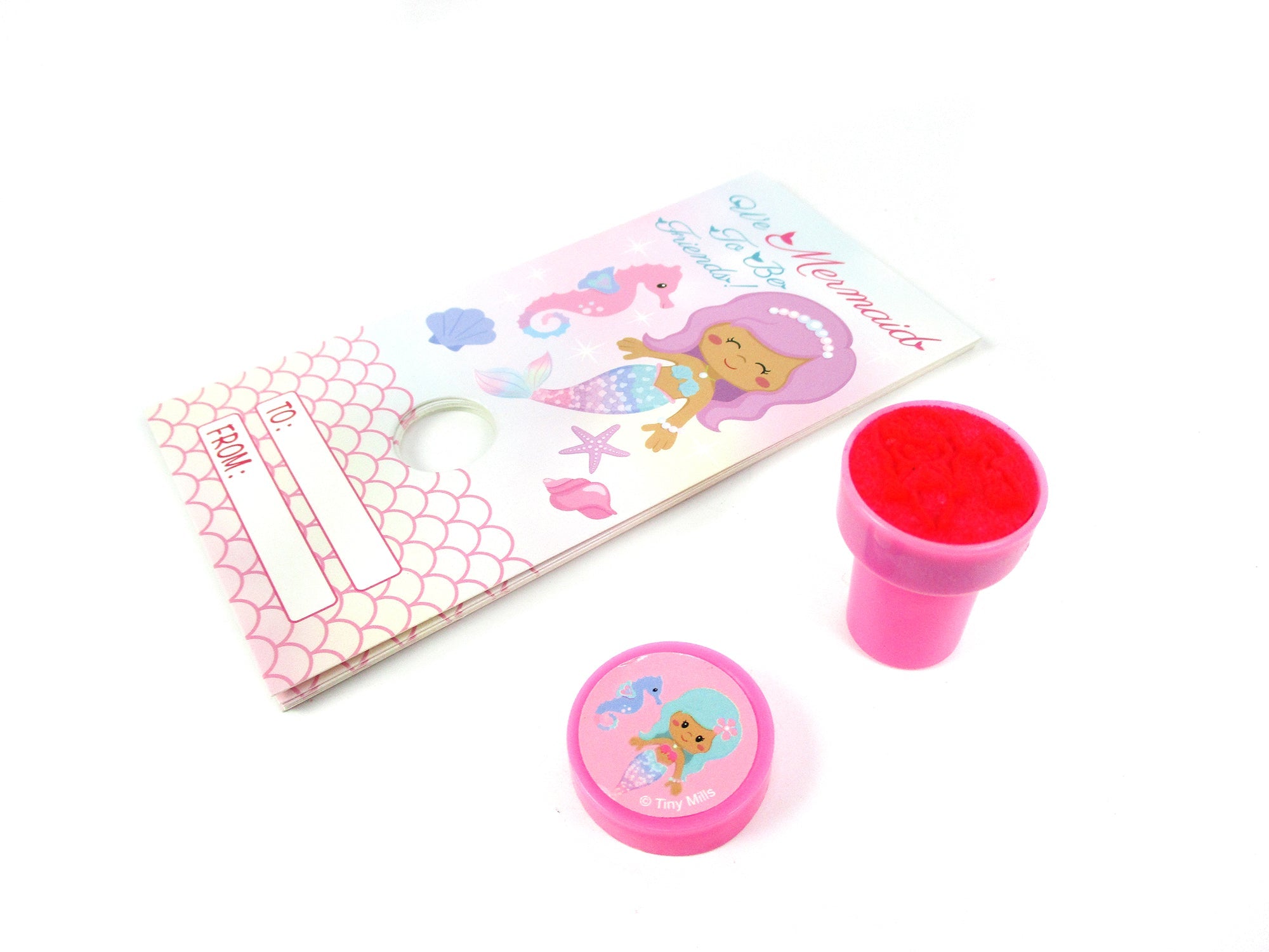Rainbow Mermaid Valentine's Day Cards With Stampers For Classroom Exchange