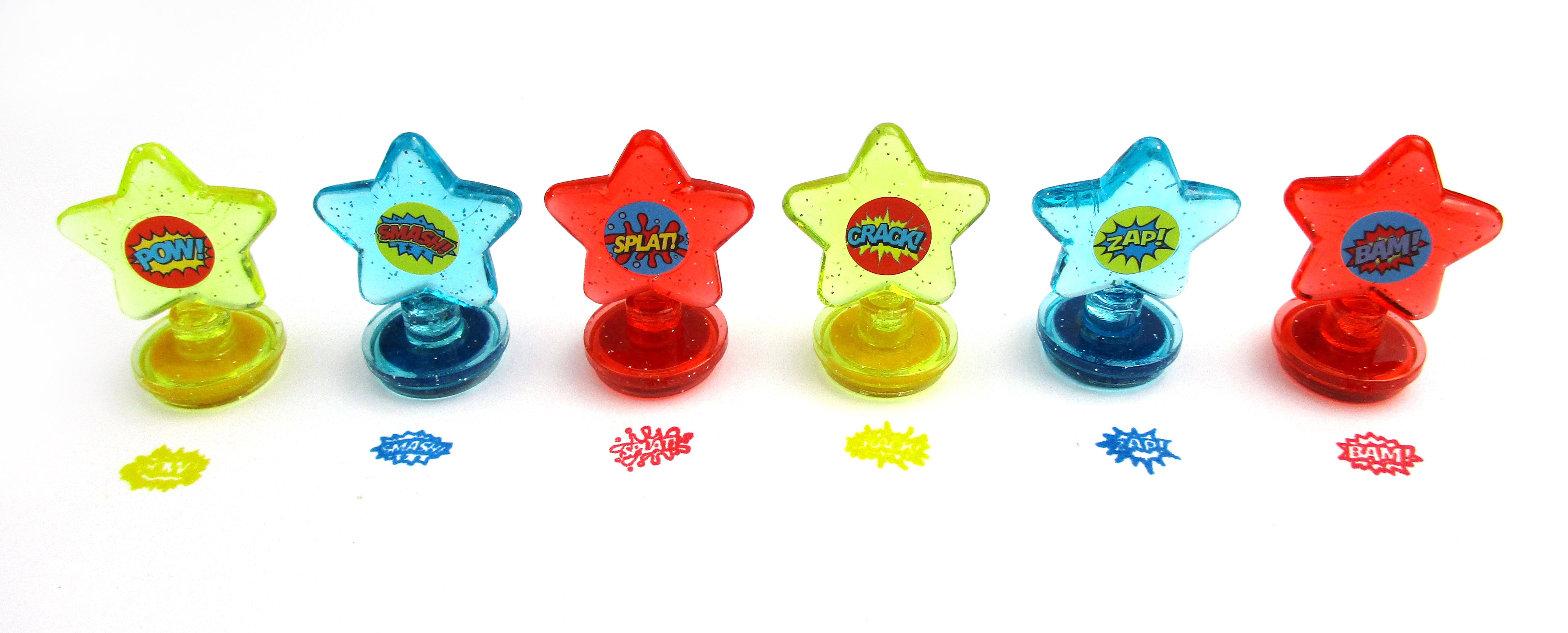 Superhero Stackable Crayon With Stamper Topper