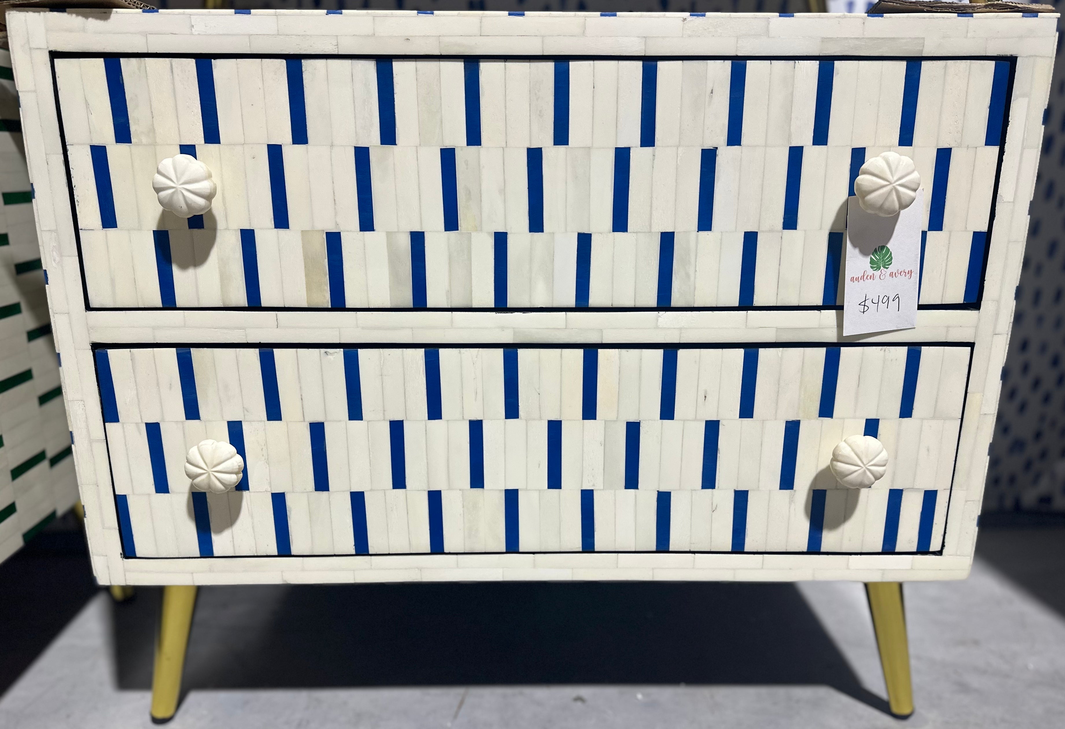 Blue/white Bone Inlay Side Table