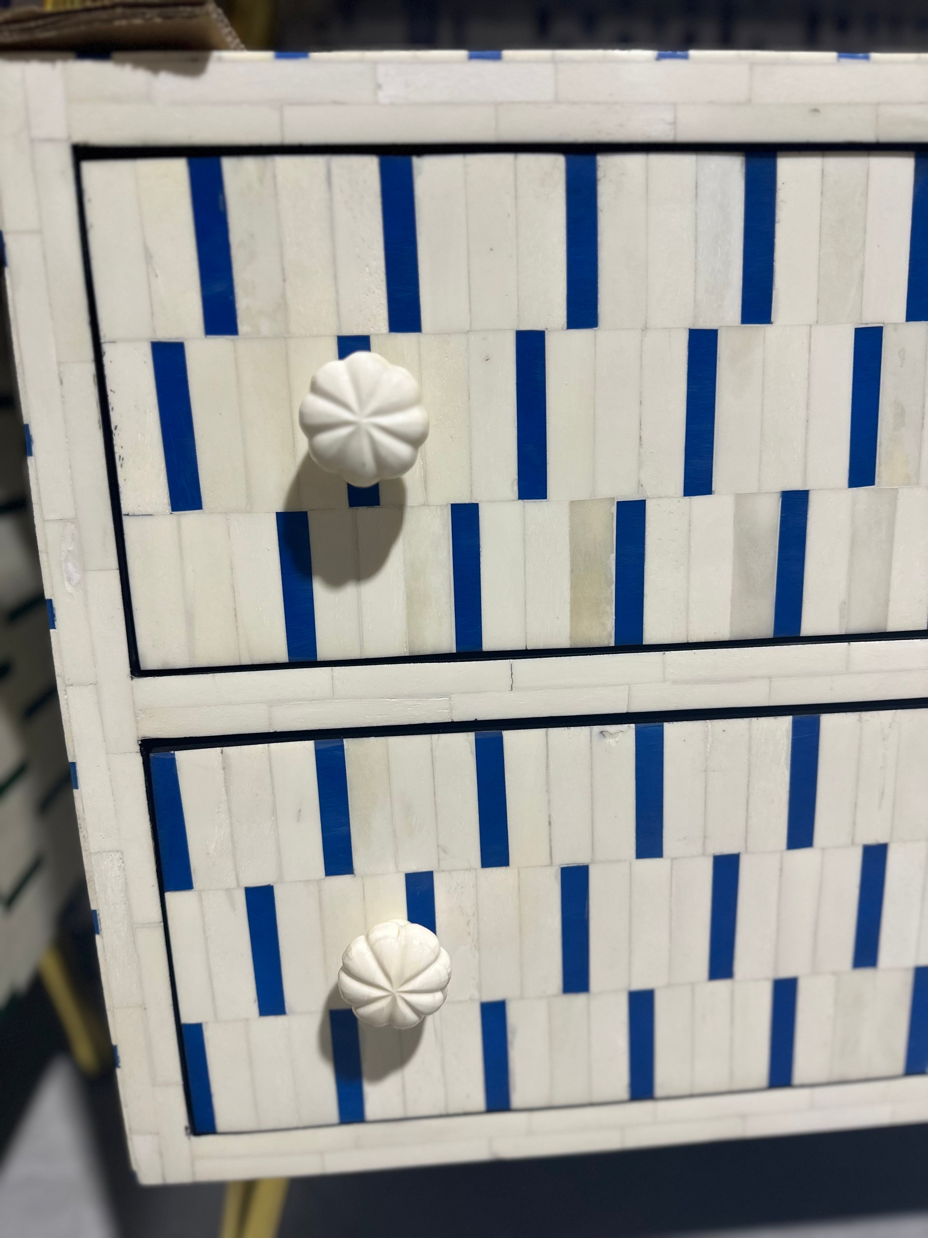 Blue/white Bone Inlay Side Table