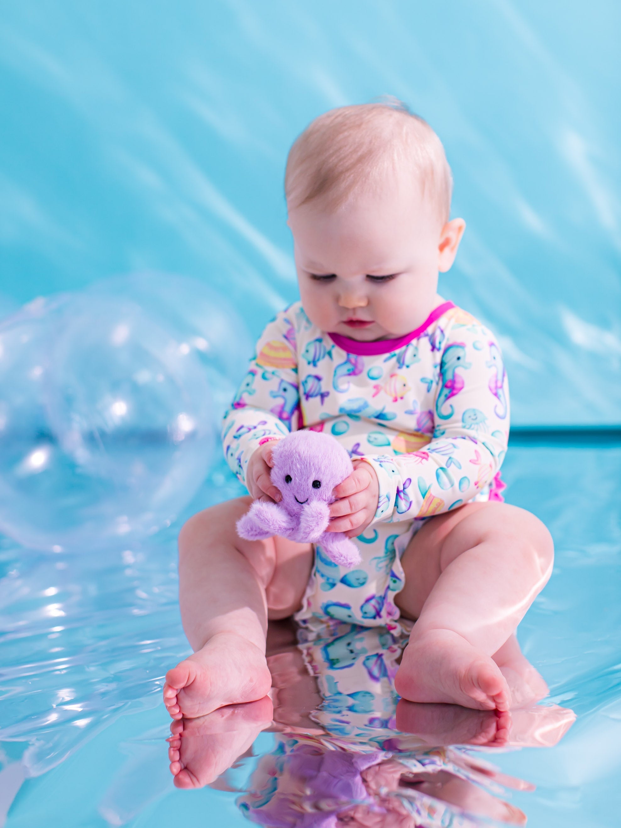 Coral Rash Guard Swimsuit- Baby